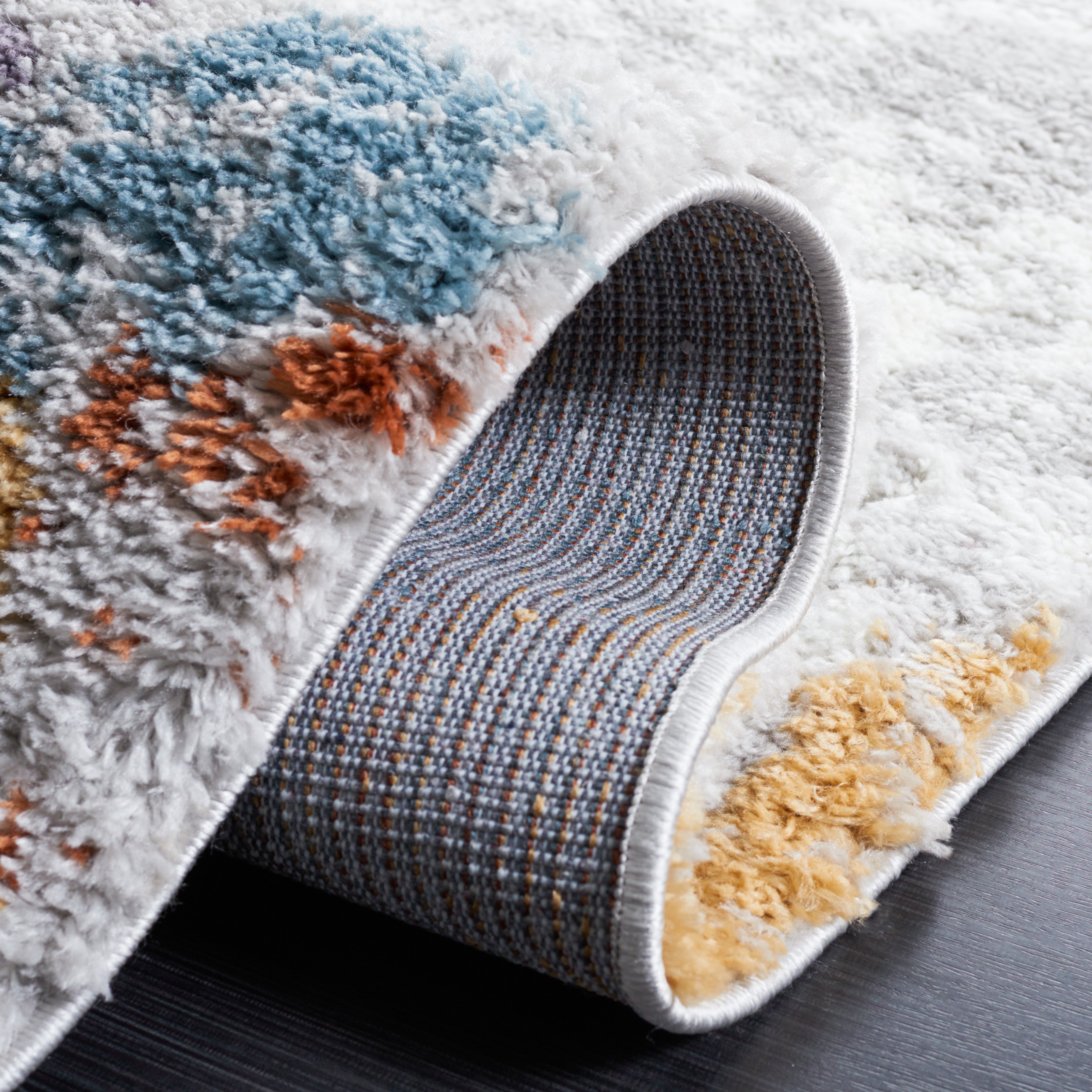 BERBER SHAG 579 – BLUE RUST / IVORY