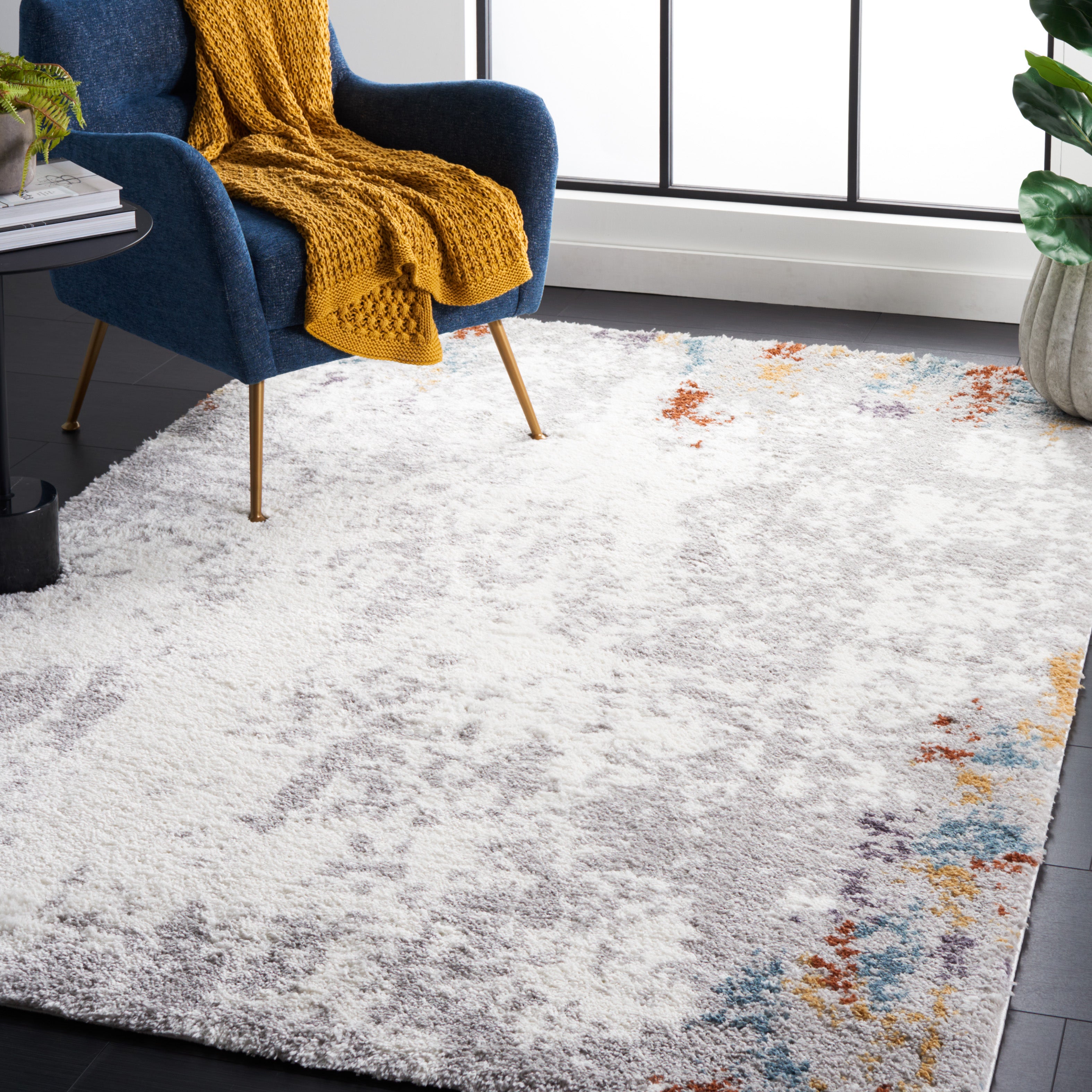 BERBER SHAG 579 – BLUE RUST / IVORY