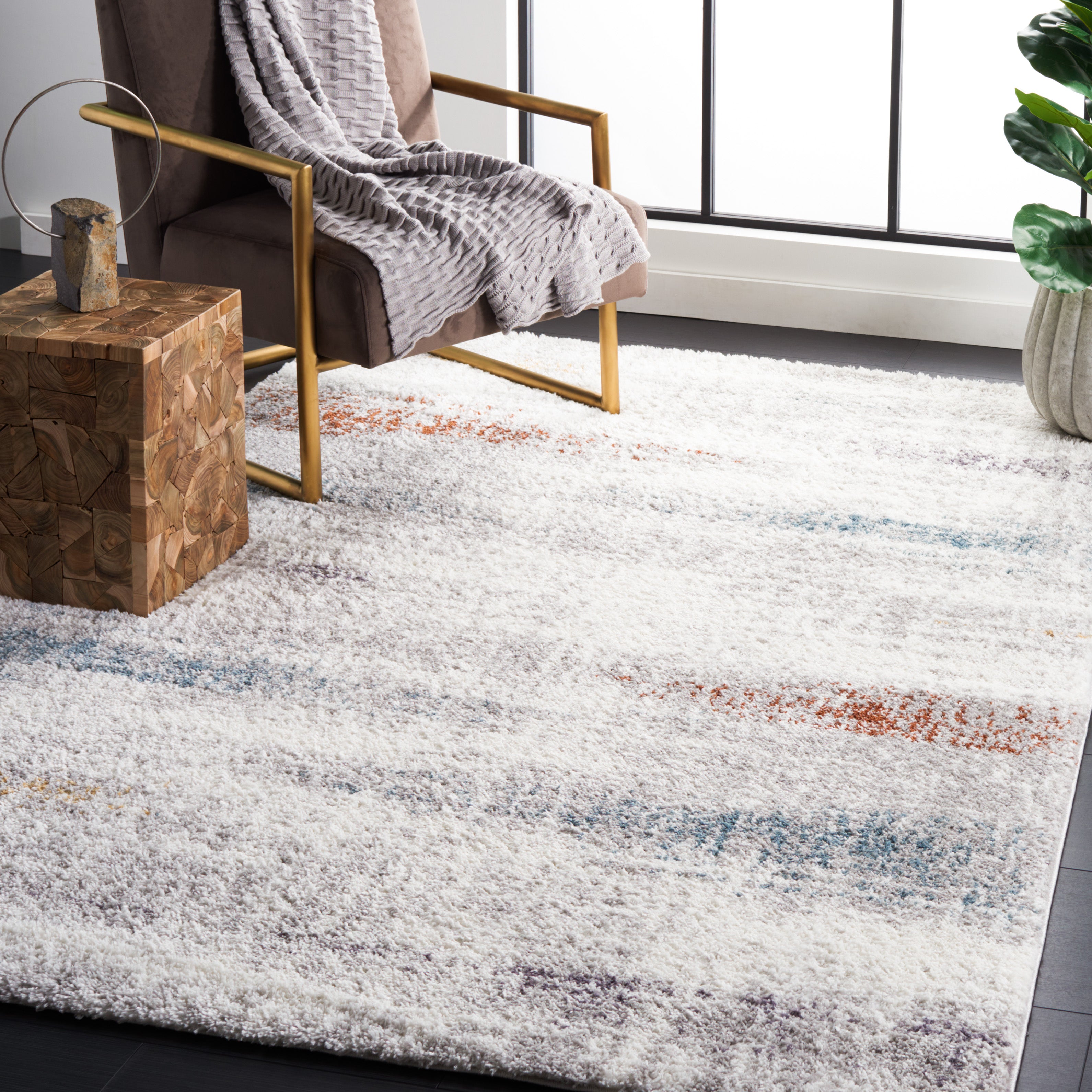 BERBER SHAG 581 – BLUE RUST / IVORY