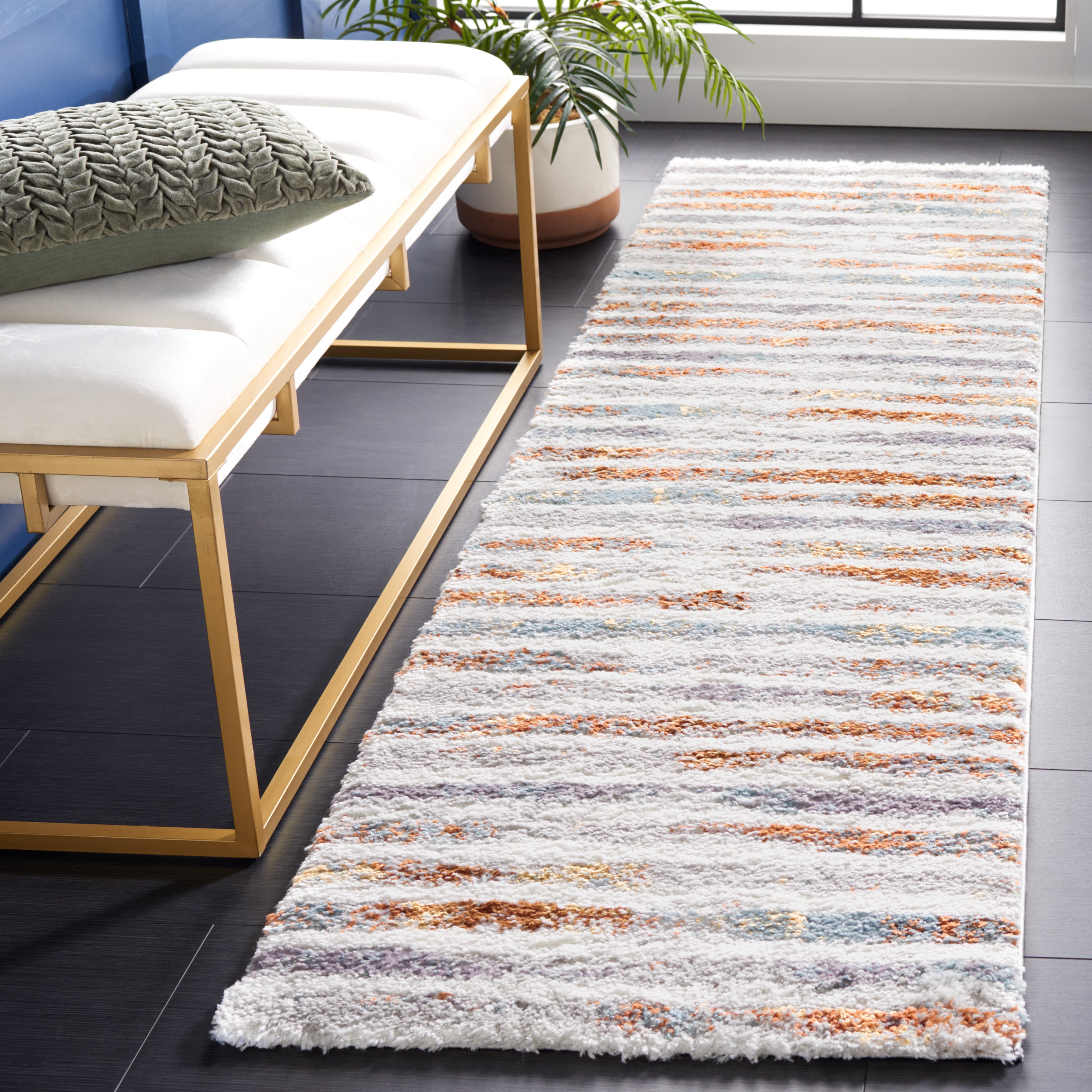BERBER SHAG 583 – BLUE RUST / IVORY
