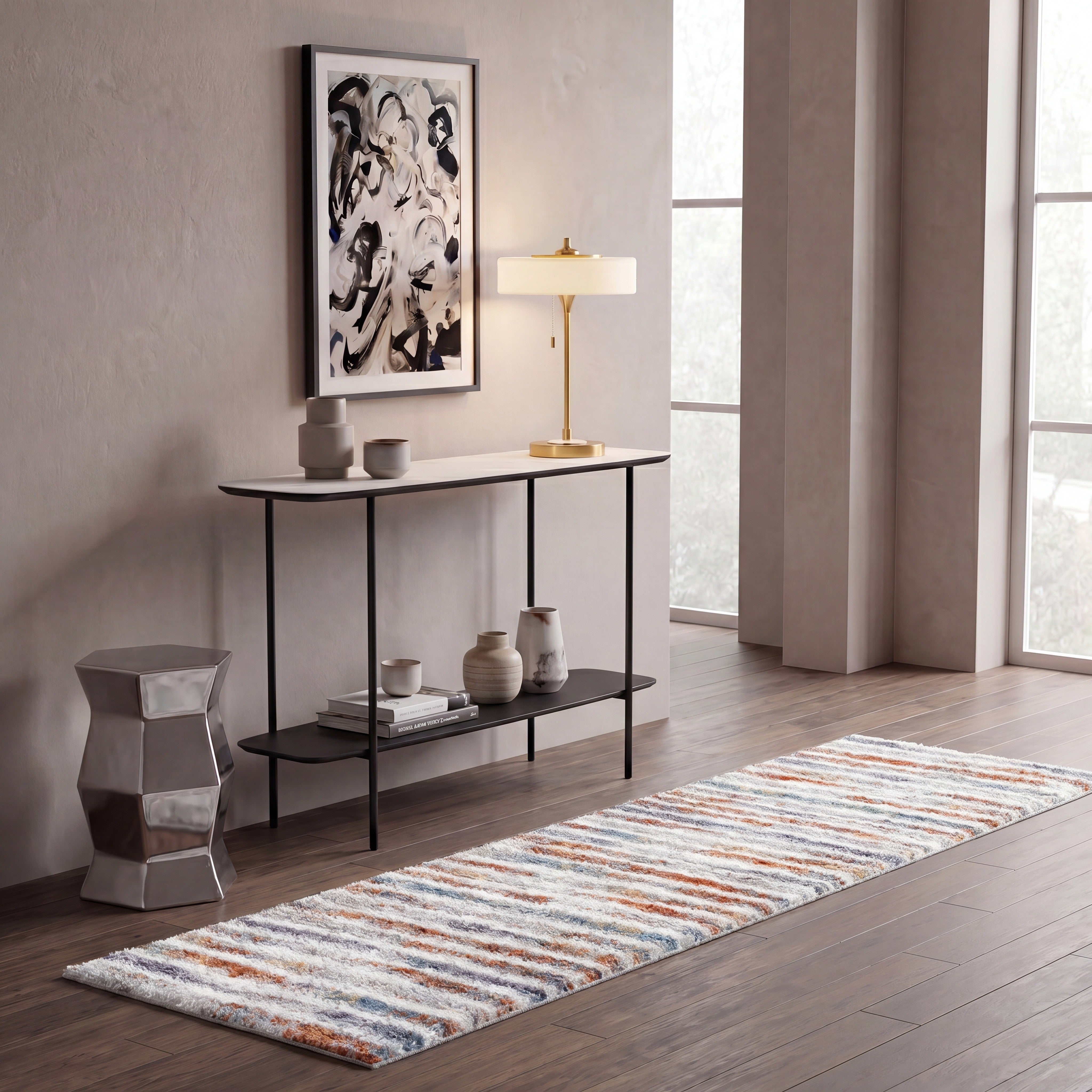BERBER SHAG 583 – BLUE RUST / IVORY
