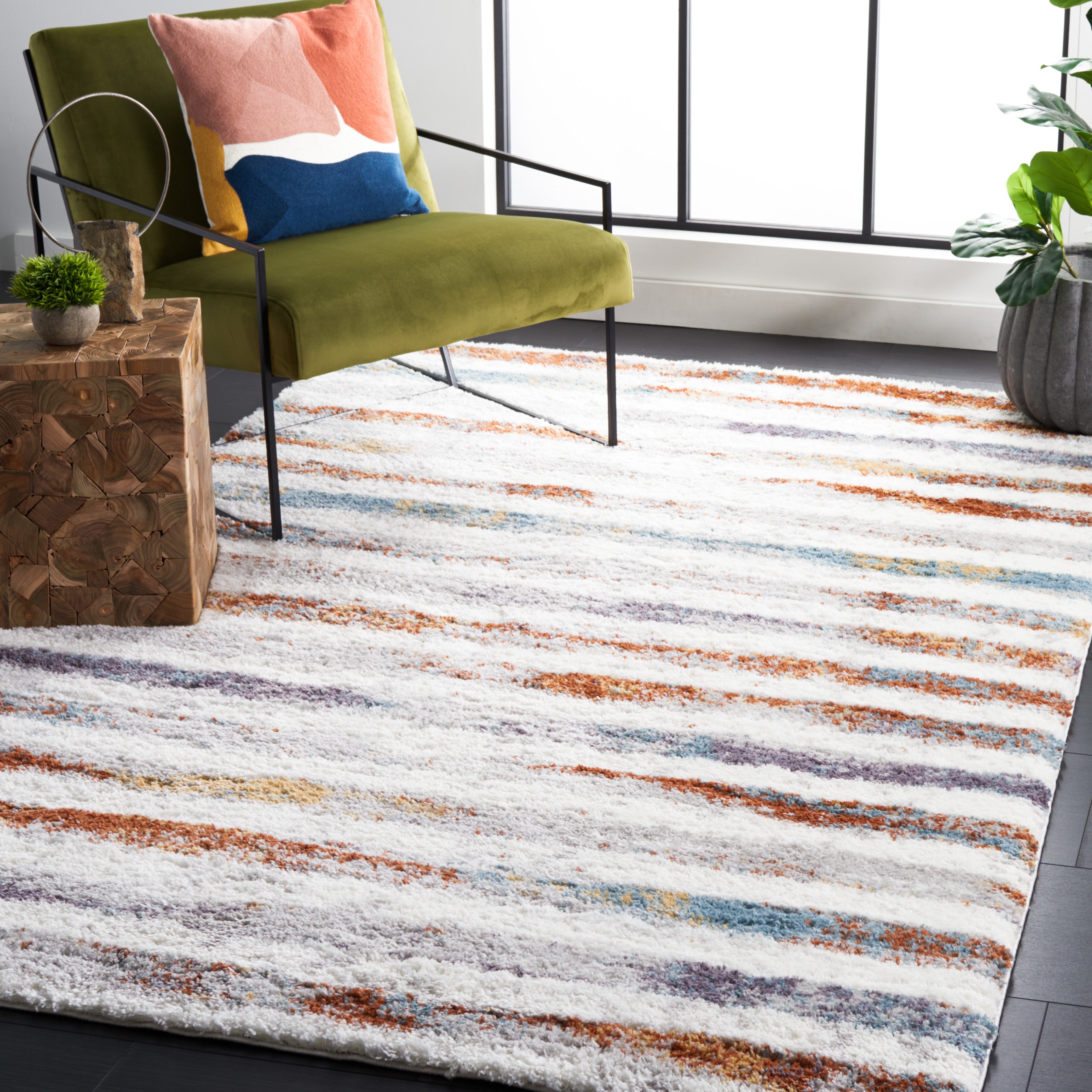BERBER SHAG 583 – BLUE RUST / IVORY