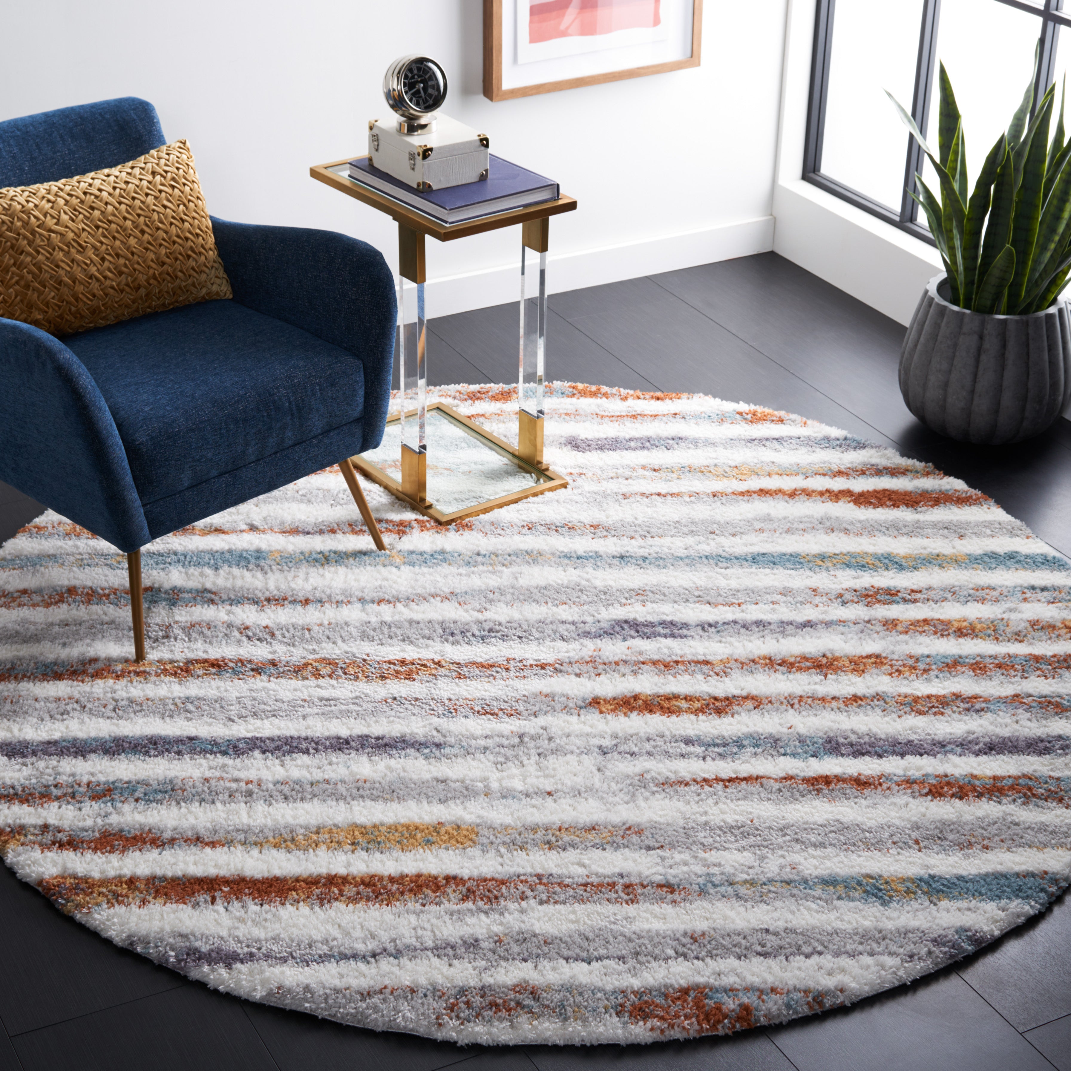 BERBER SHAG 583 – BLUE RUST / IVORY
