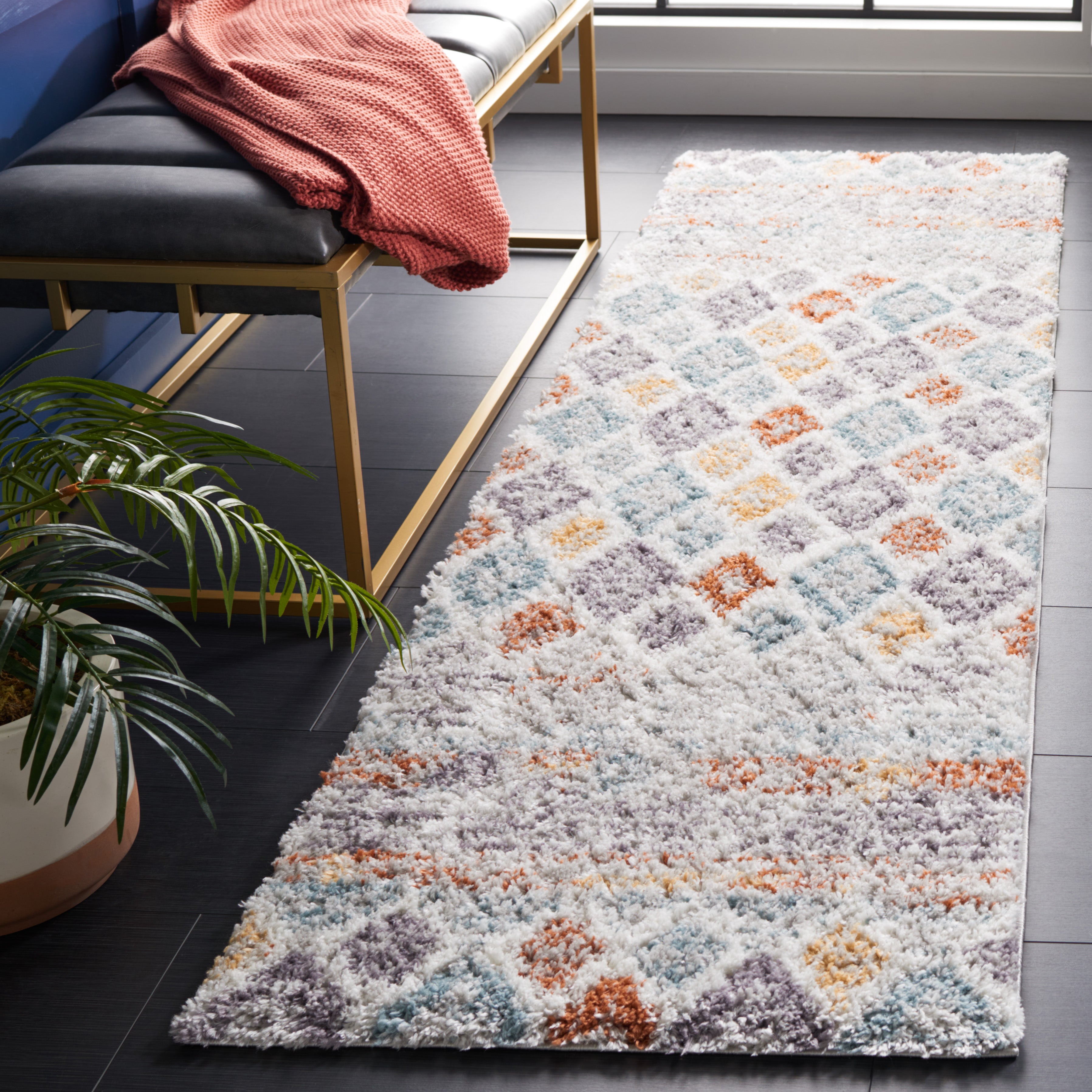 BERBER SHAG 585 – BLUE RUST / IVORY