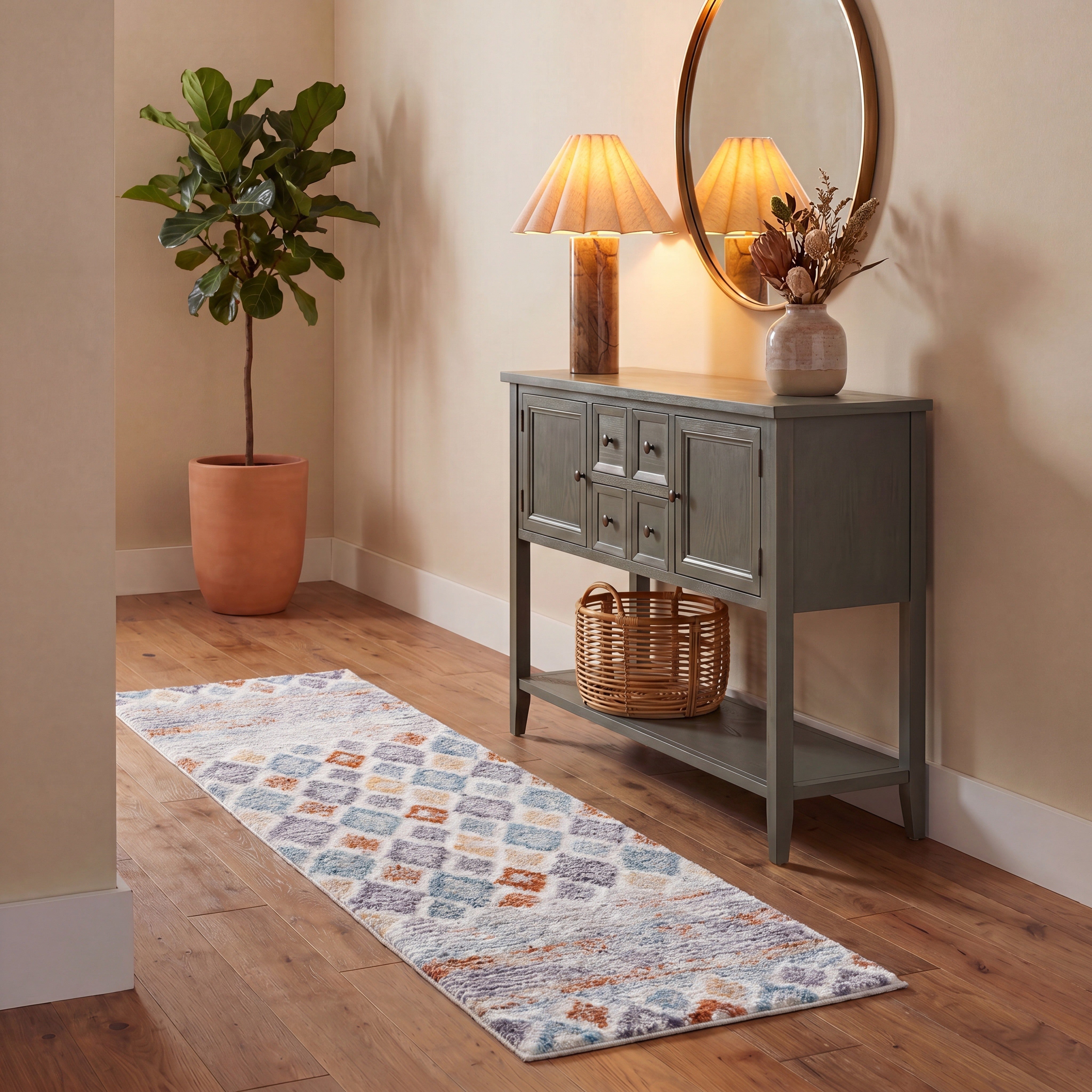 BERBER SHAG 585 – BLUE RUST / IVORY