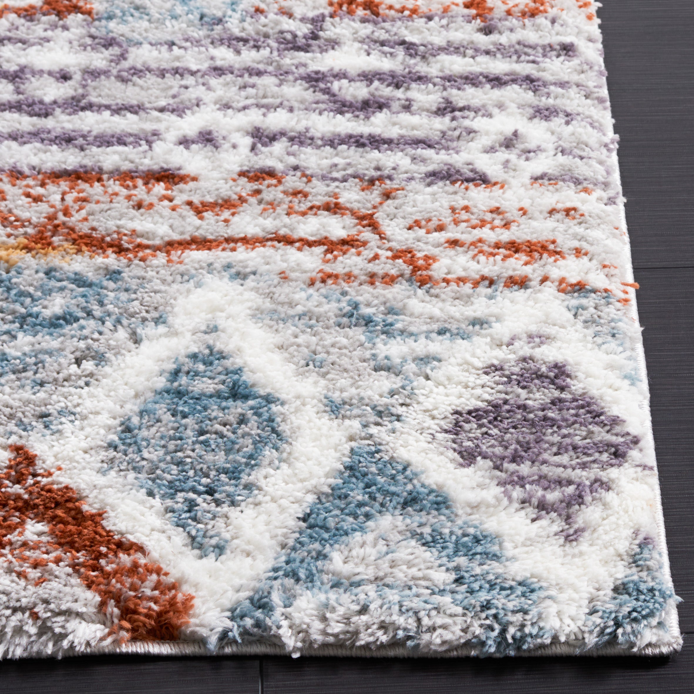 BERBER SHAG 585 – BLUE RUST / IVORY
