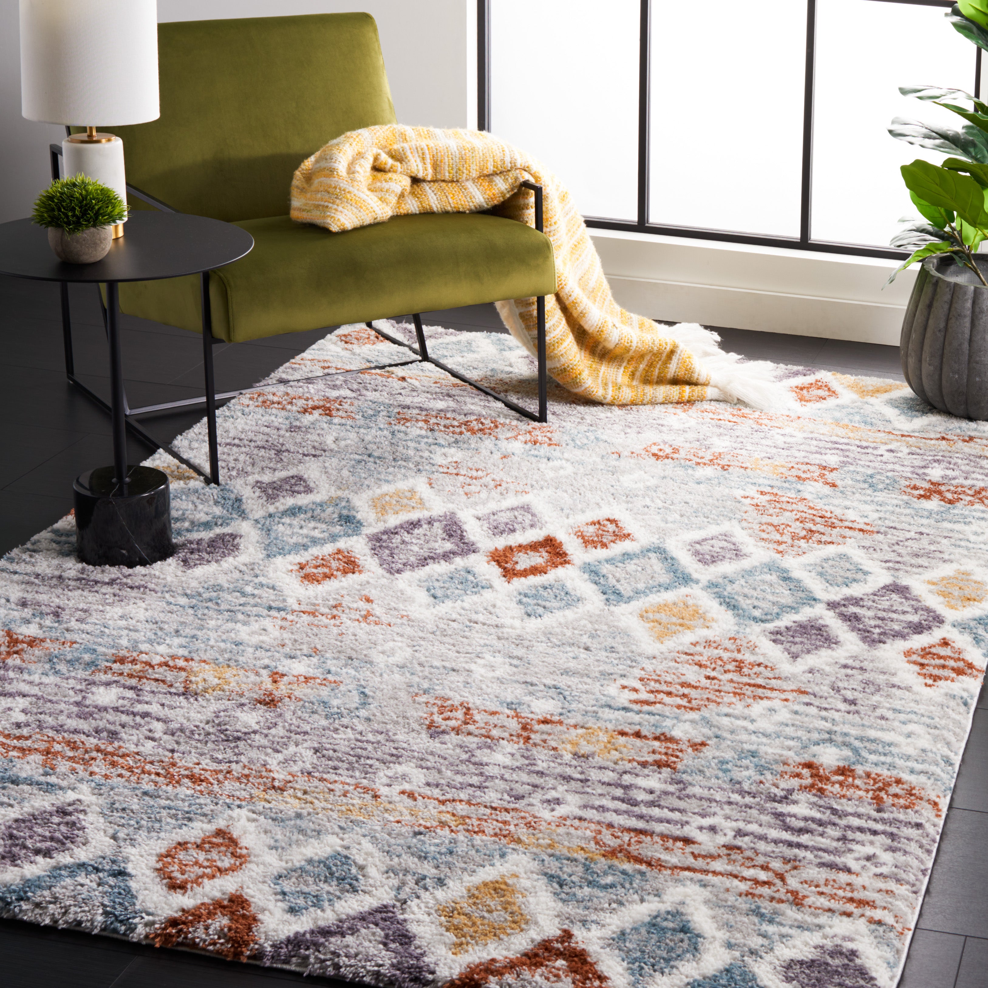 BERBER SHAG 585 – BLUE RUST / IVORY