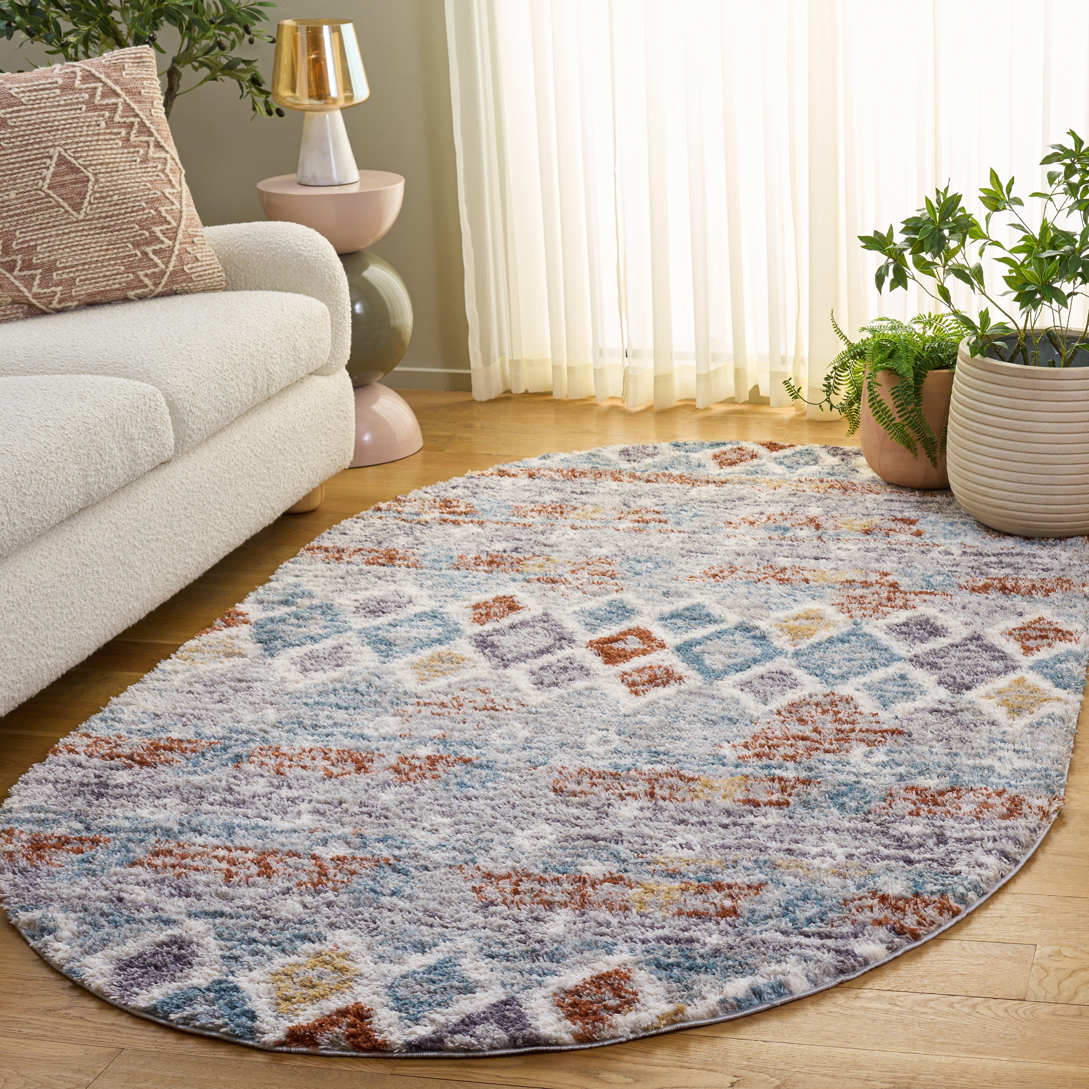 BERBER SHAG 585 – BLUE RUST / IVORY