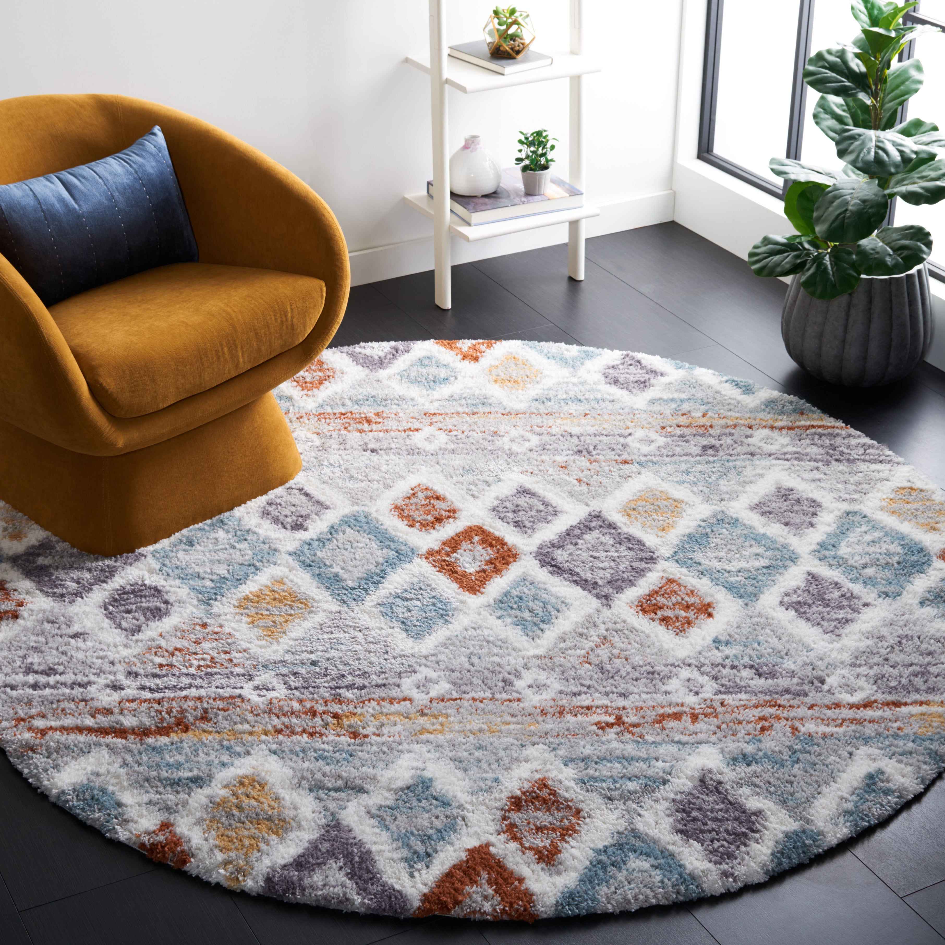 BERBER SHAG 585 – BLUE RUST / IVORY