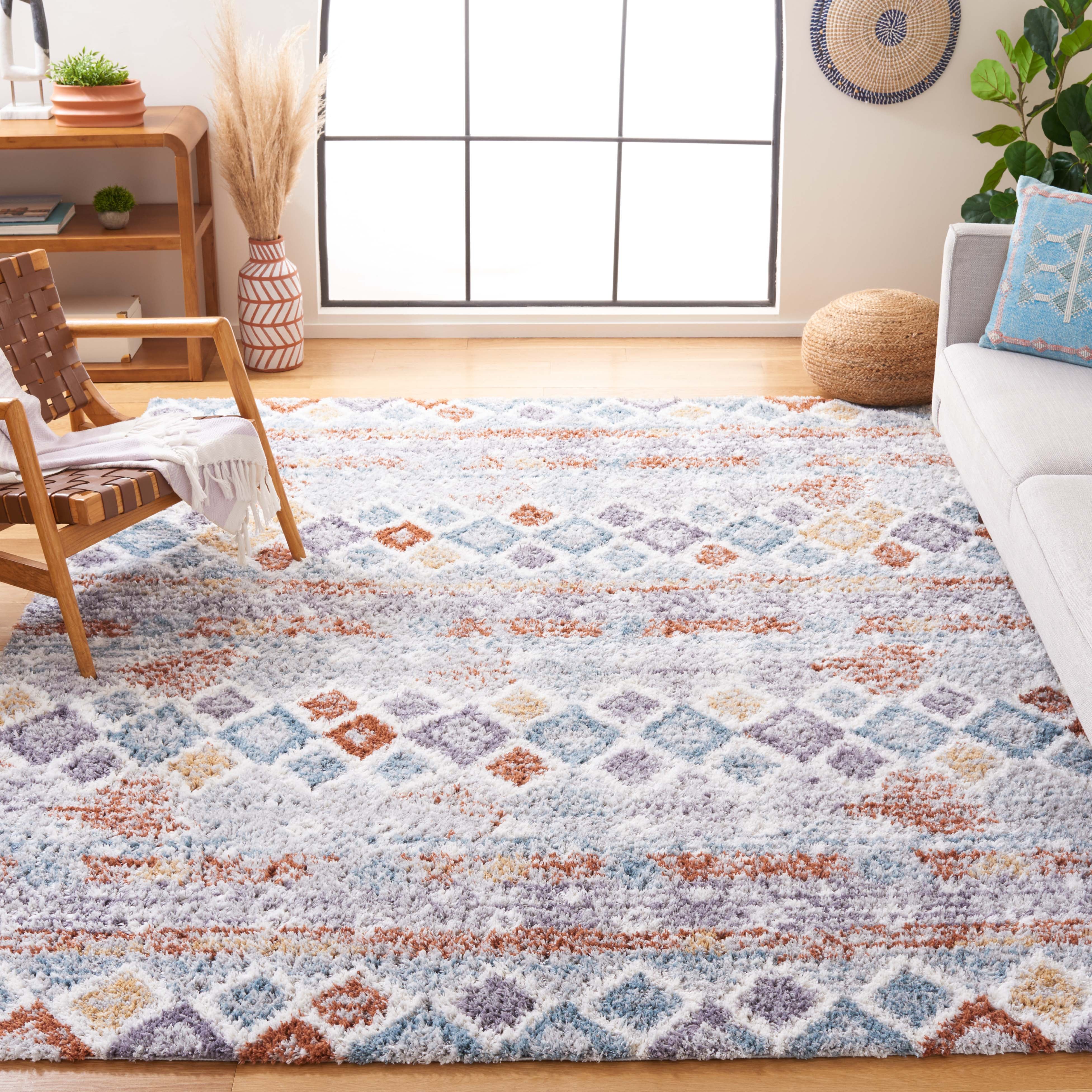 BERBER SHAG 585 – BLUE RUST / IVORY