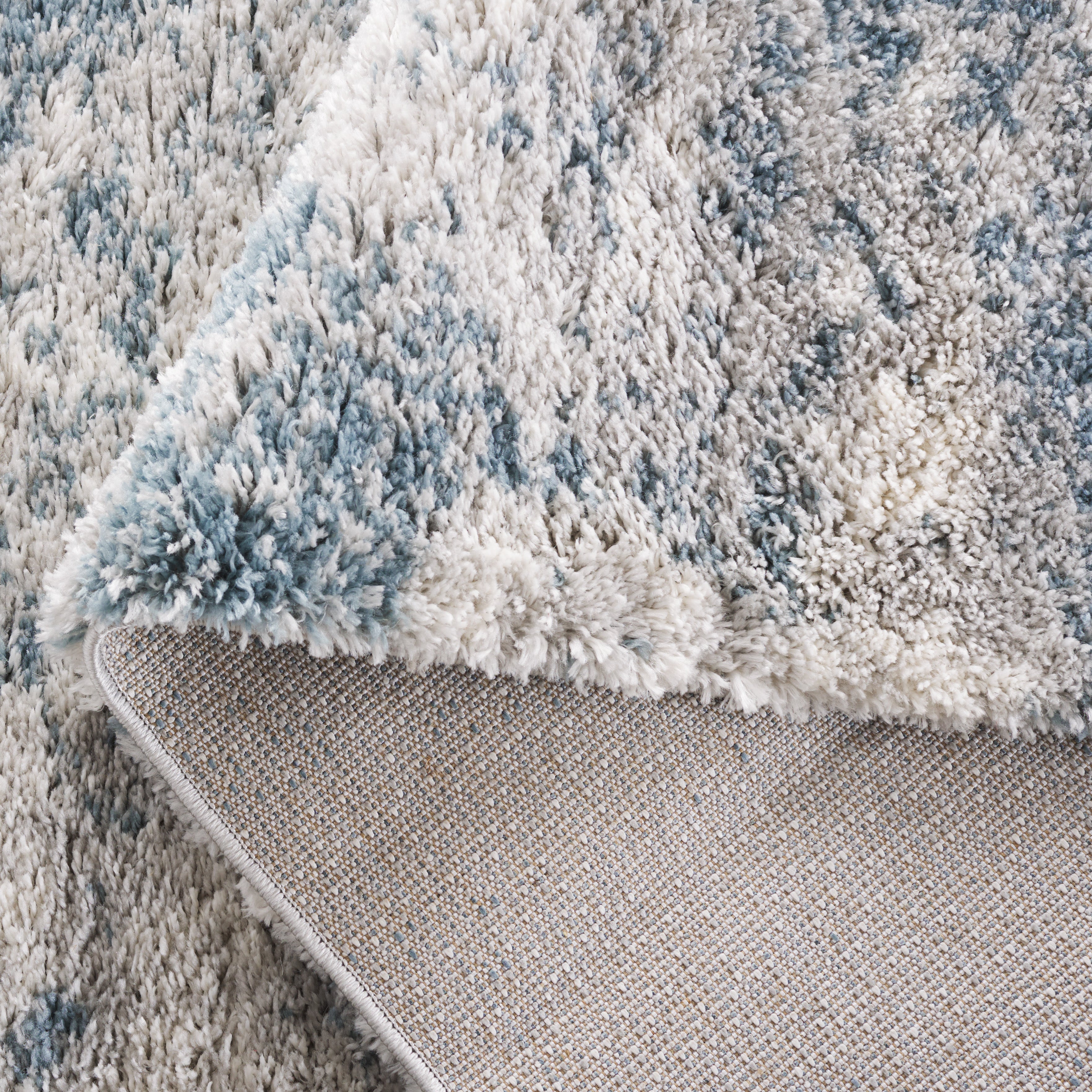 BERBER SHAG 586 – IVORY / BLUE