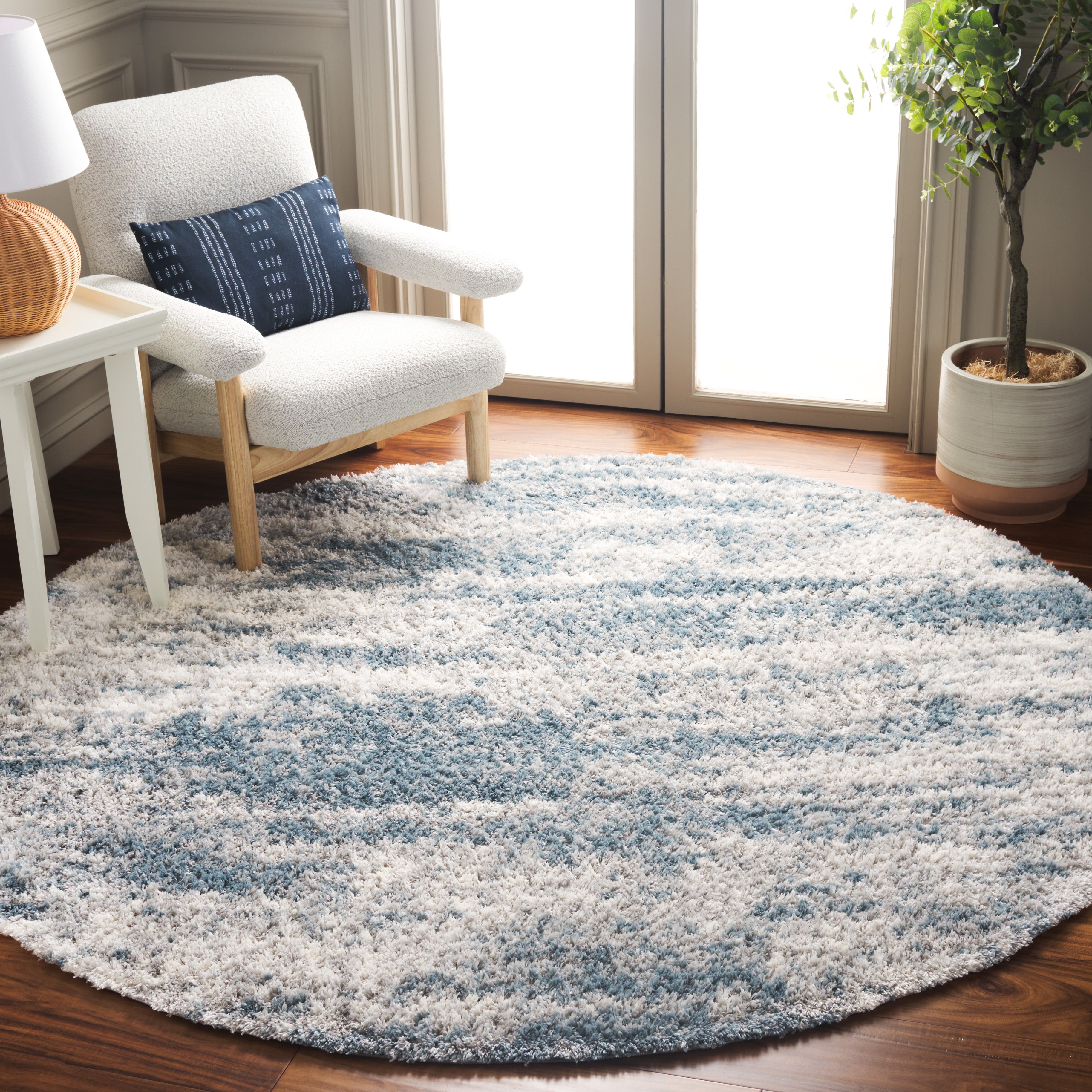 BERBER SHAG 586 – IVORY / BLUE