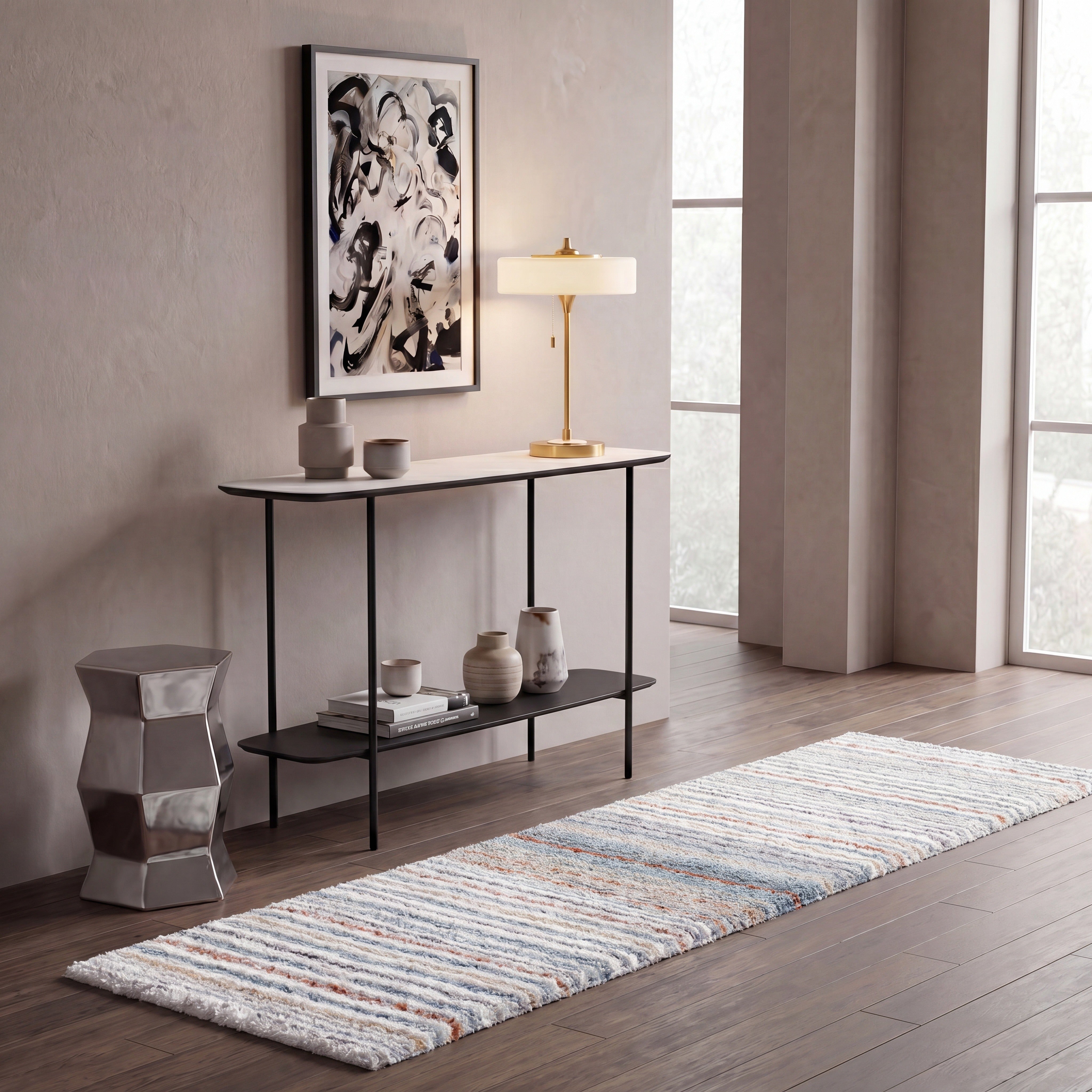 BERBER SHAG 587 – BLUE RUST / IVORY