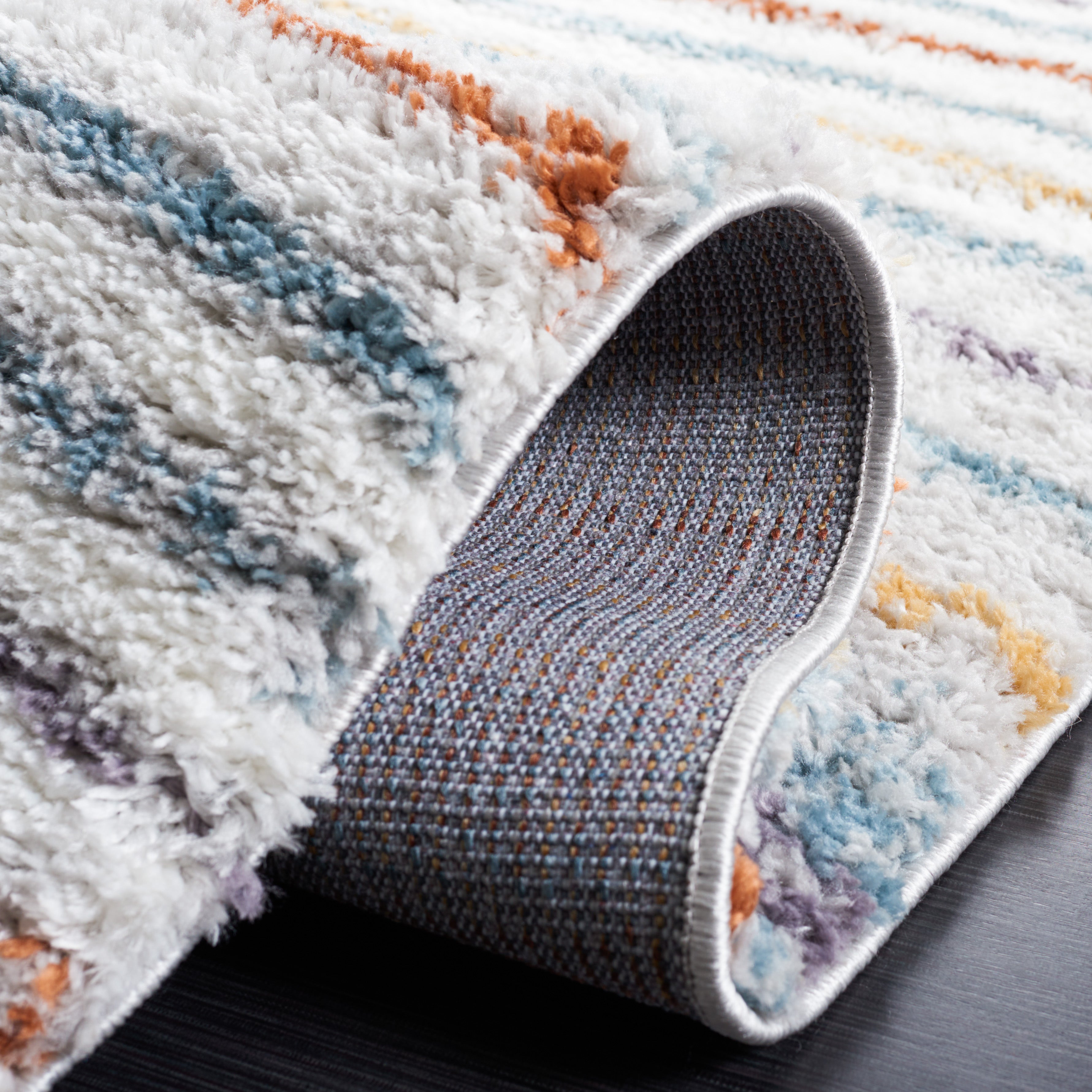 BERBER SHAG 587 – BLUE RUST / IVORY