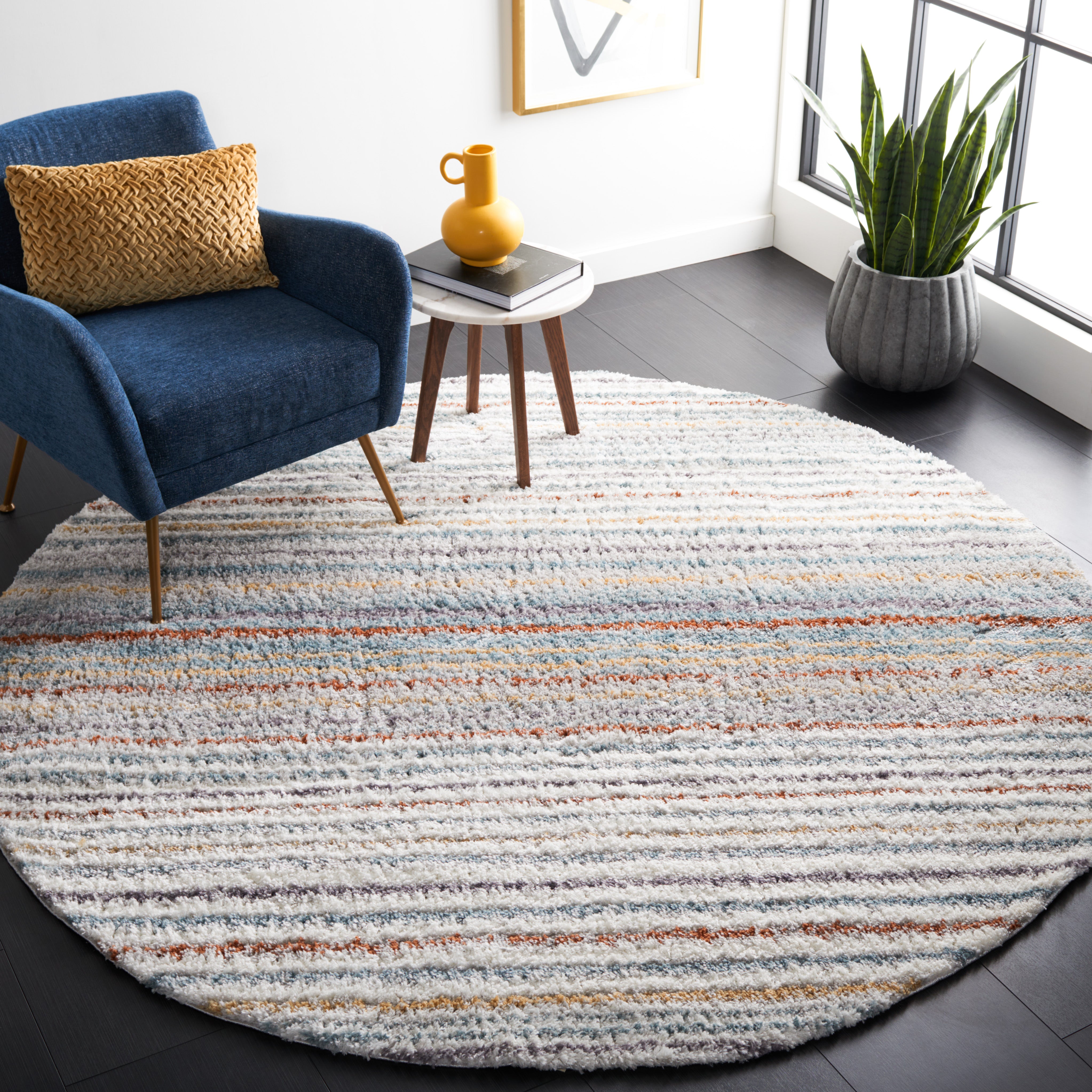 BERBER SHAG 587 – BLUE RUST / IVORY