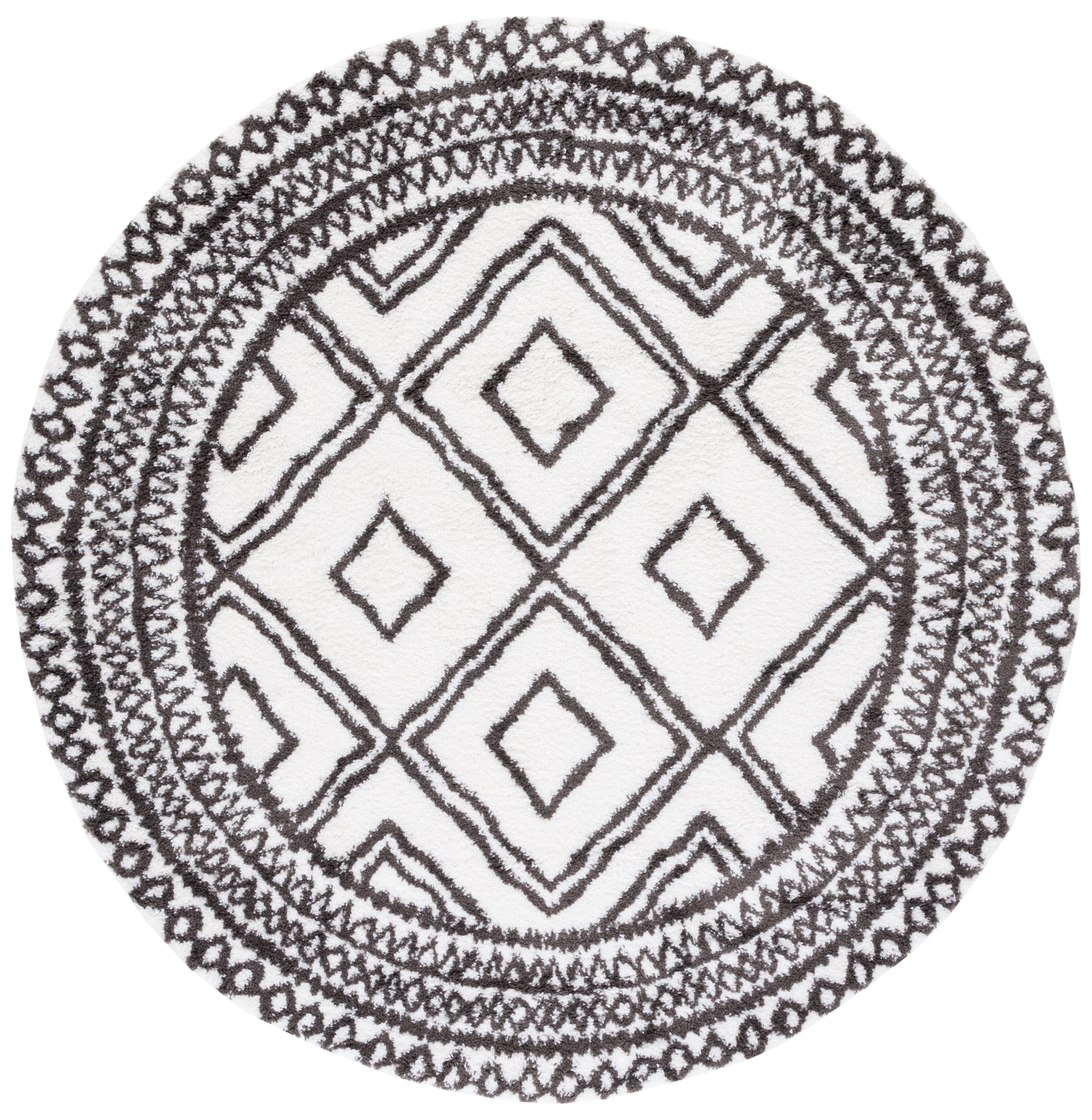 BERBER SHAG 589 – IVORY / DARK GREY