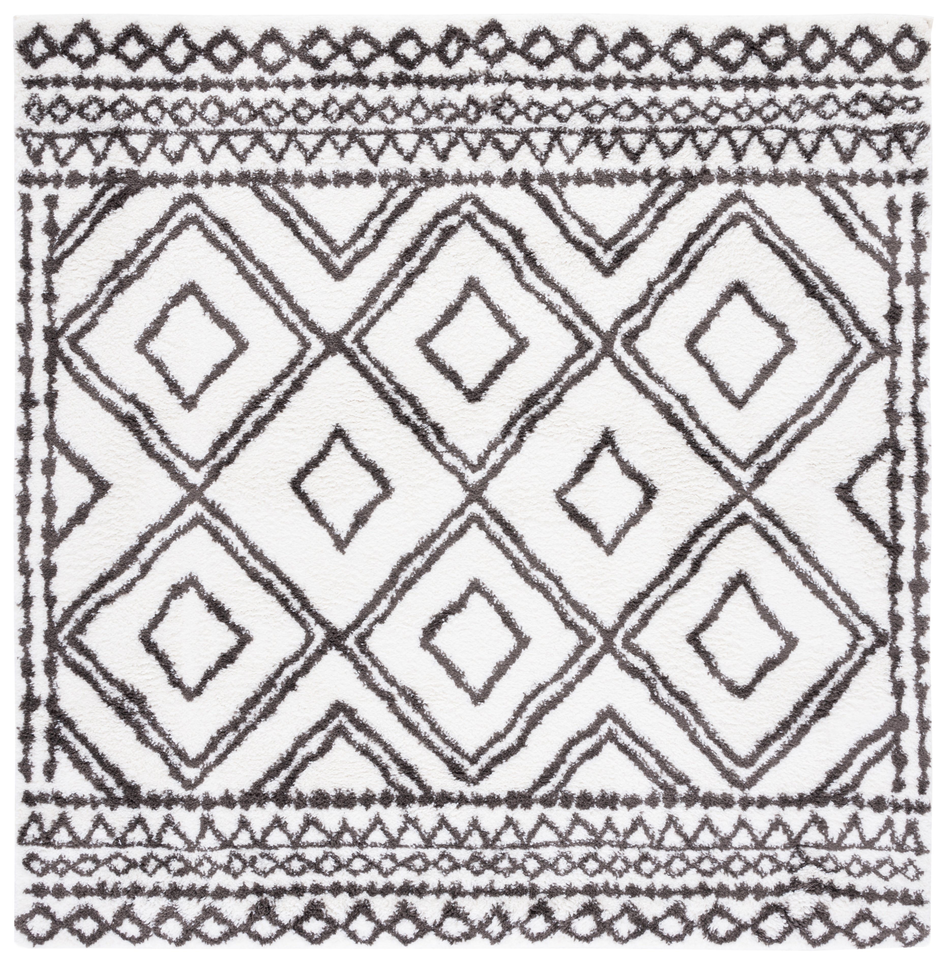 BERBER SHAG 589 – IVORY / DARK GREY