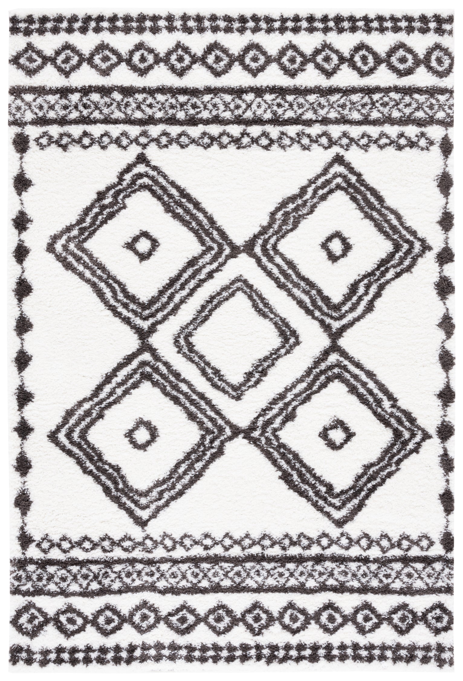 BERBER SHAG 591 – IVORY / DARK GREY