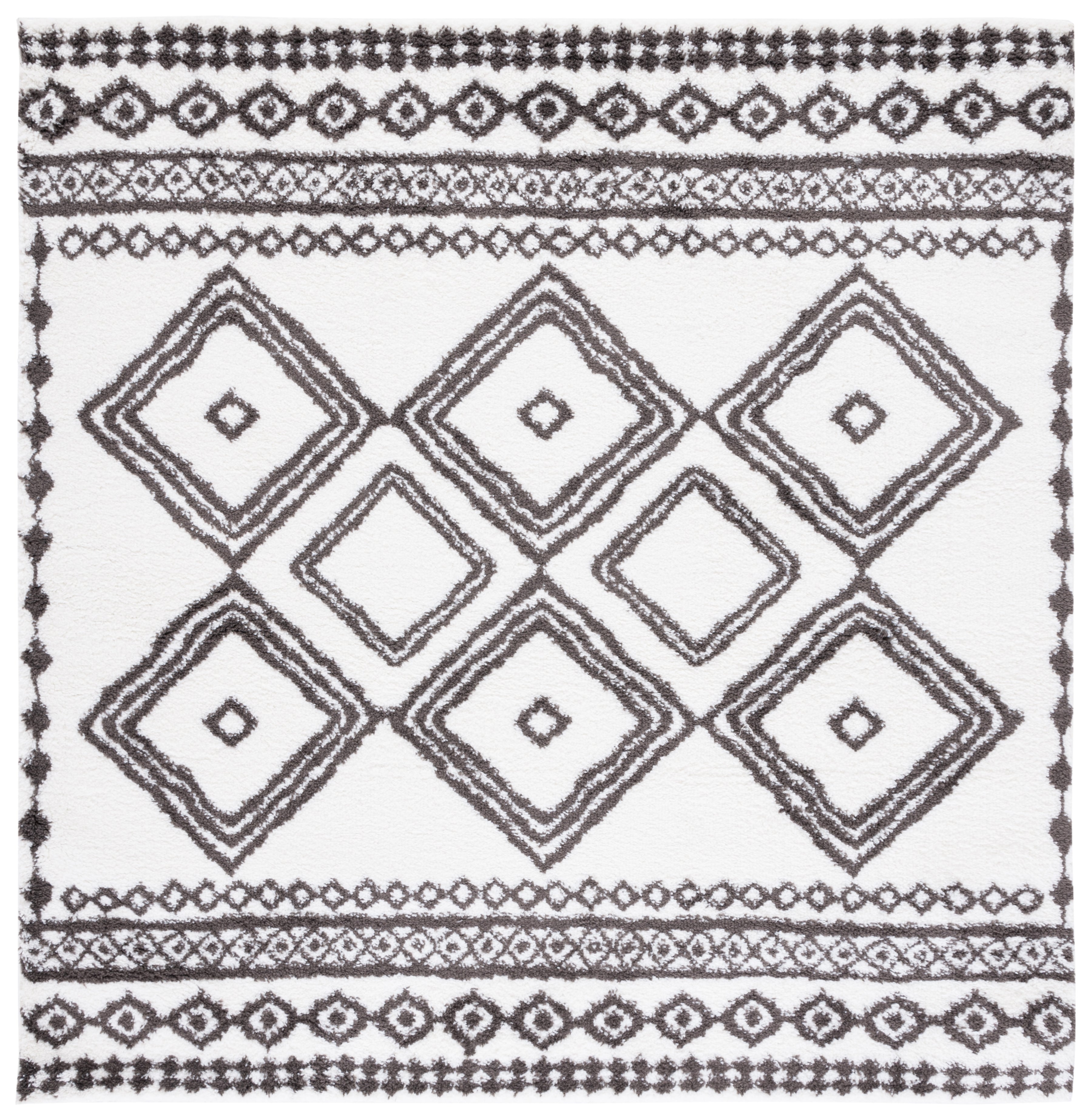 BERBER SHAG 591 – IVORY / DARK GREY