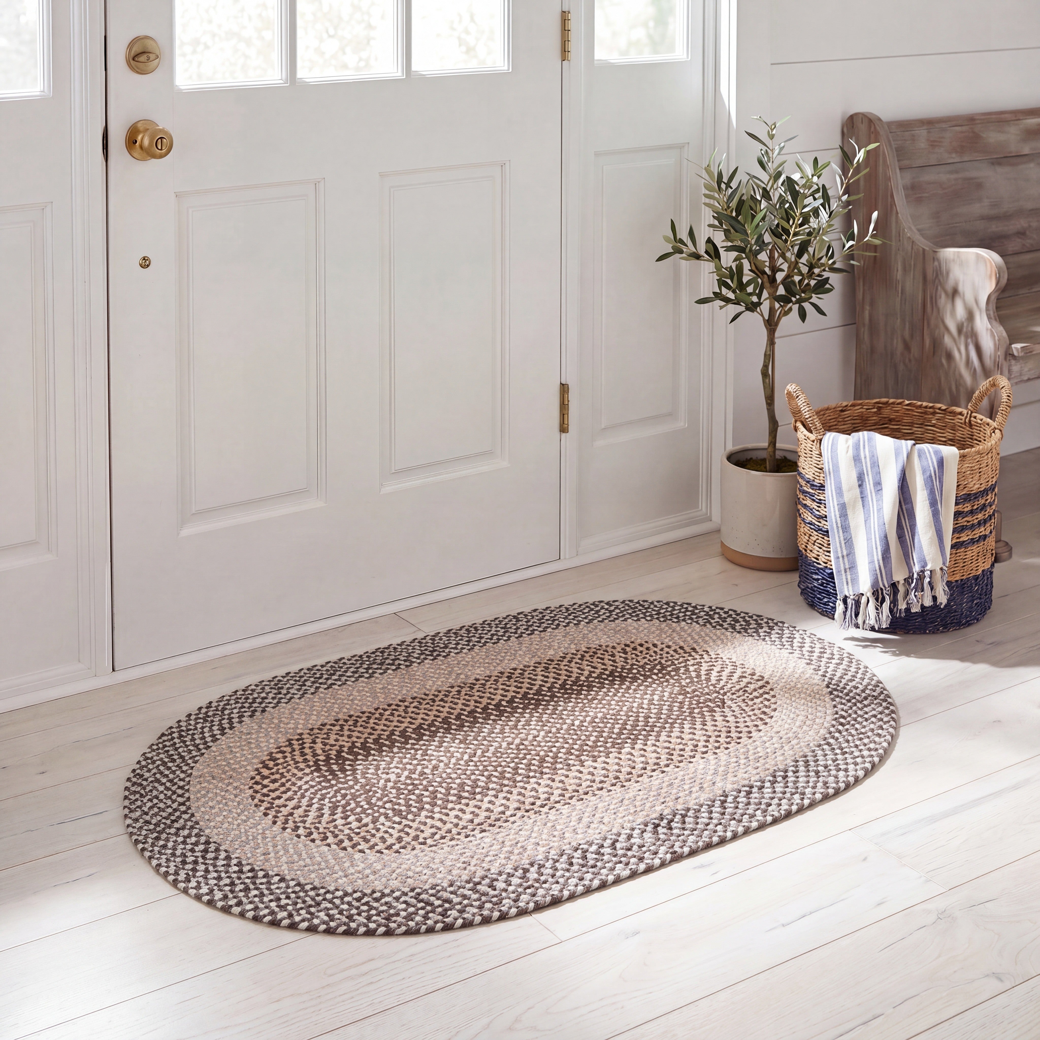 BRAIDED FINE WOOL 502 – BROWN / IVORY