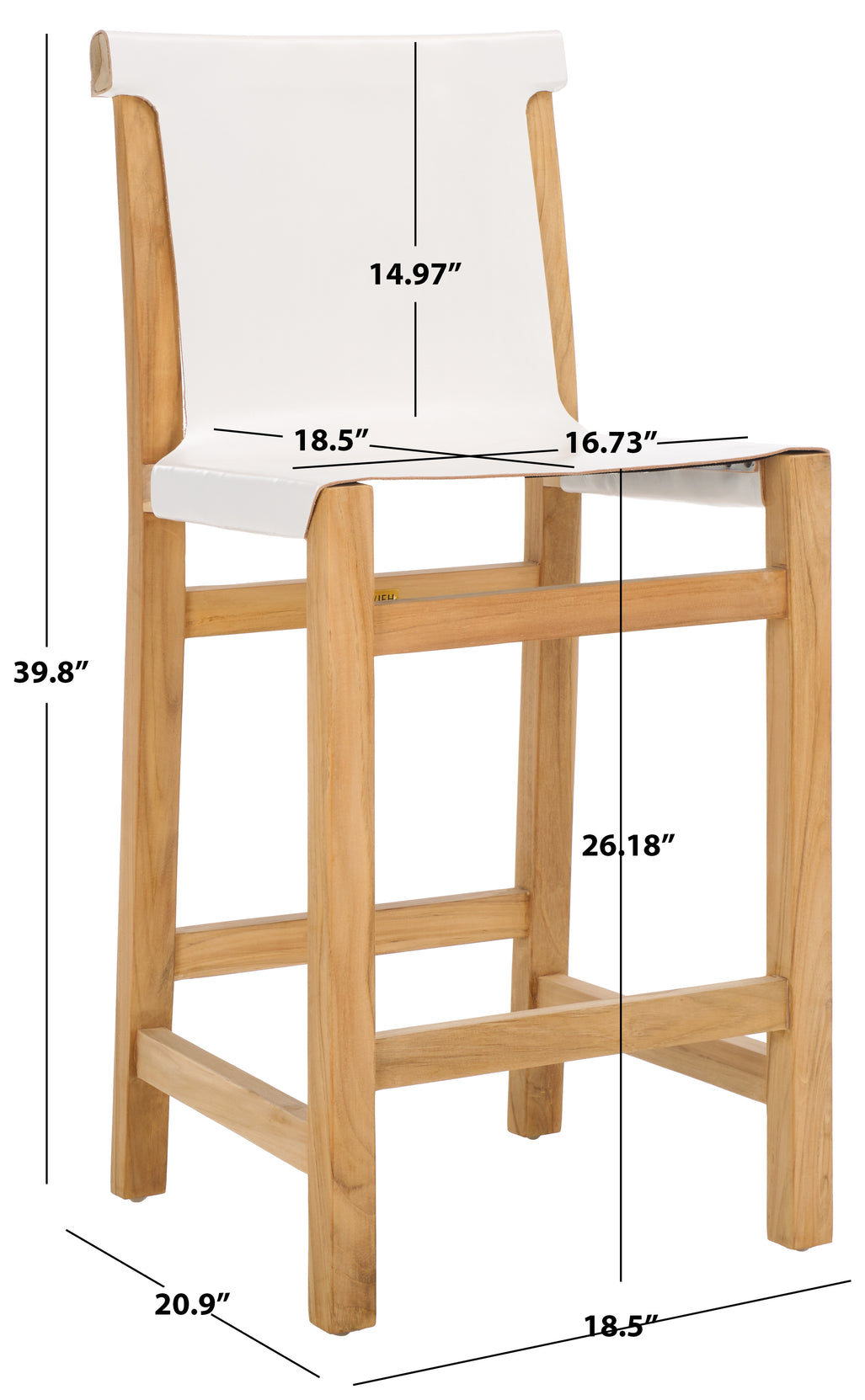 Safavieh Arian  Counter Stool, BST1202 - White / Natural