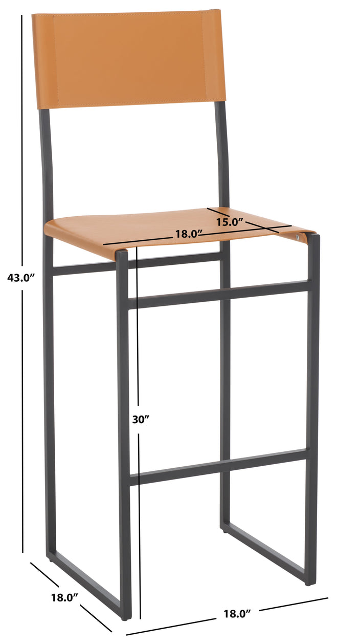 Safavieh Layne Counter Stool, BST3020 - Cognac / Black 