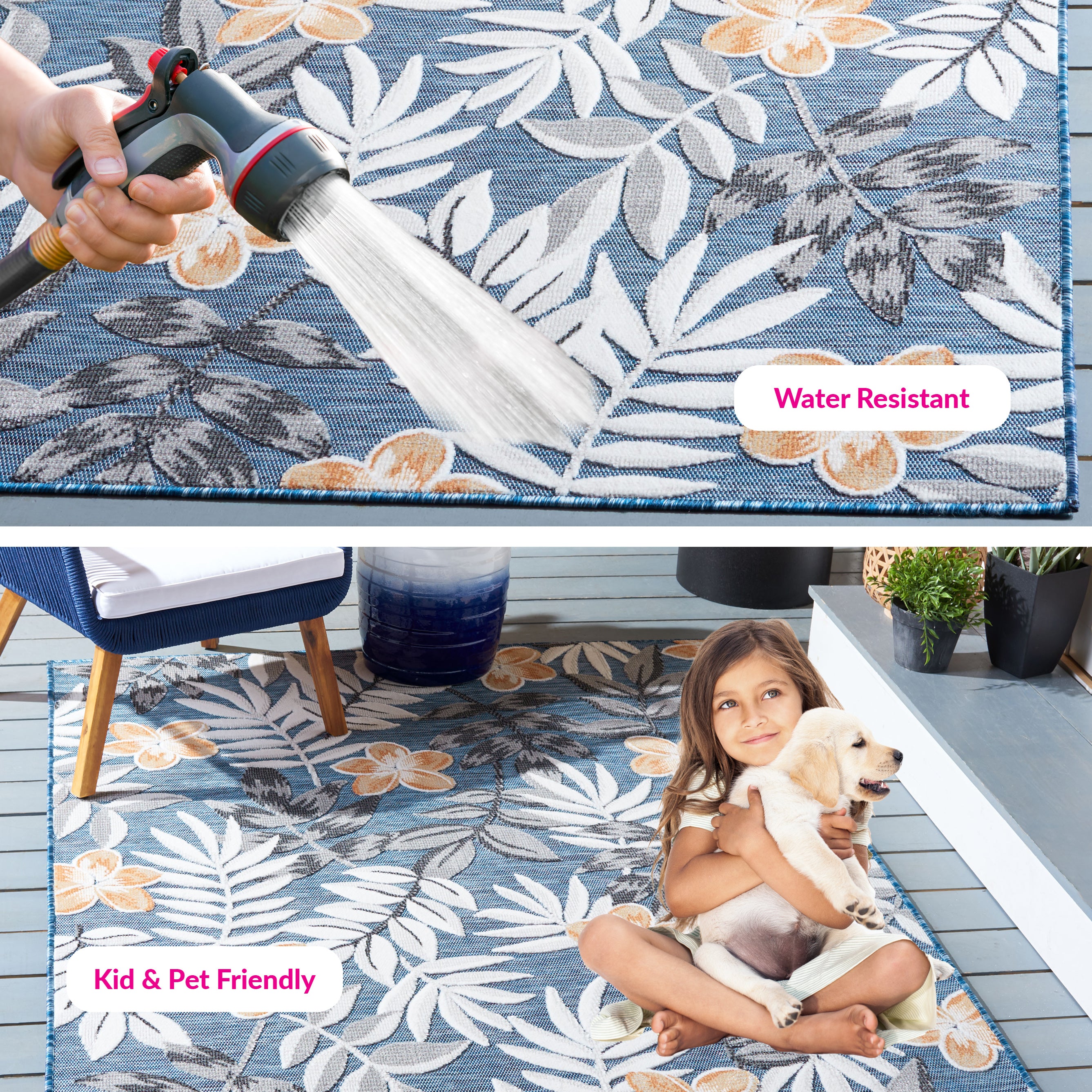 Safavieh Cabana 405 Rug, CBN405 - BLUE / GREY