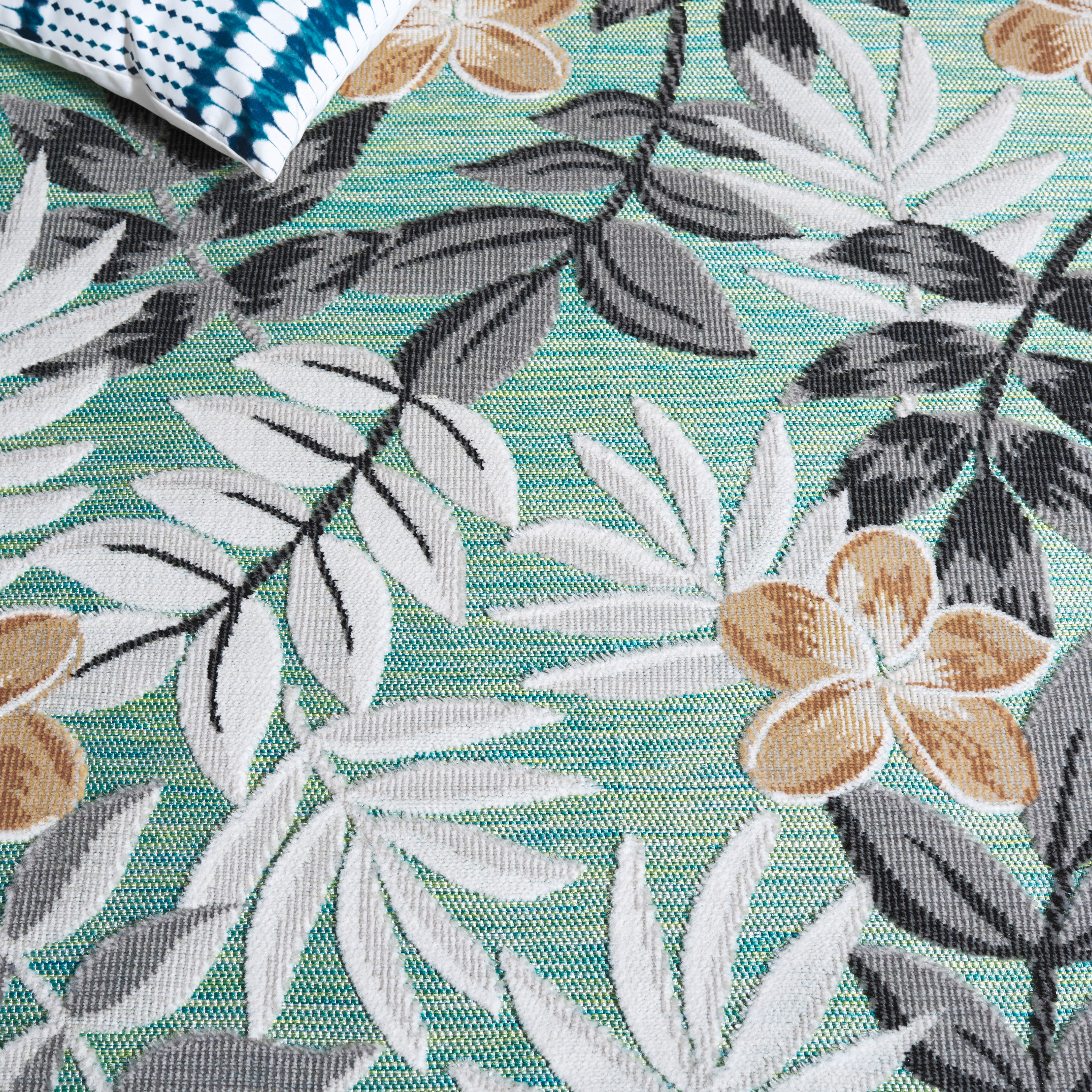Safavieh Cabana 405 Rug, CBN405 - BLUE GREEN / GREY