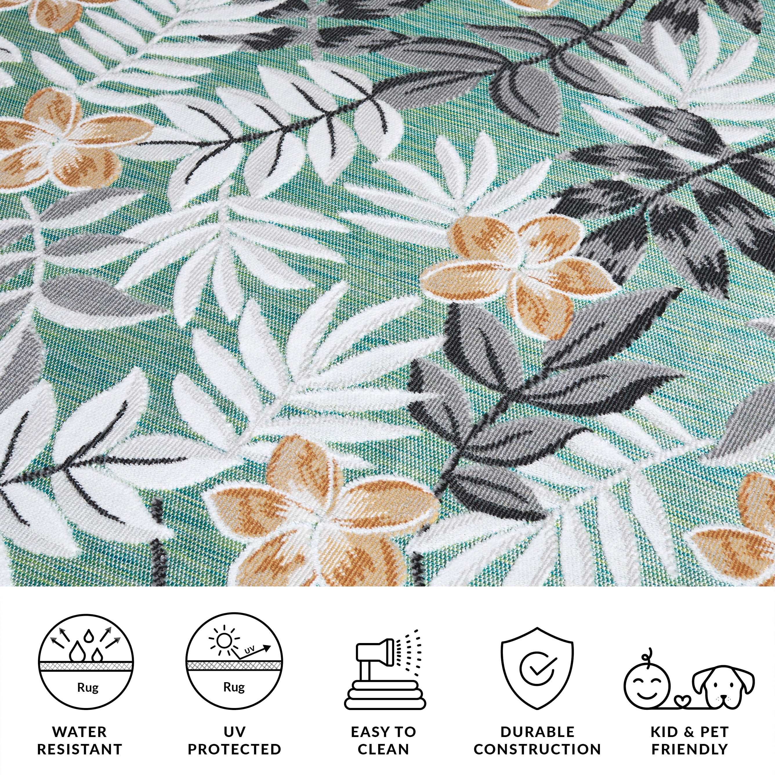 Safavieh Cabana 405 Rug, CBN405 - BLUE GREEN / GREY
