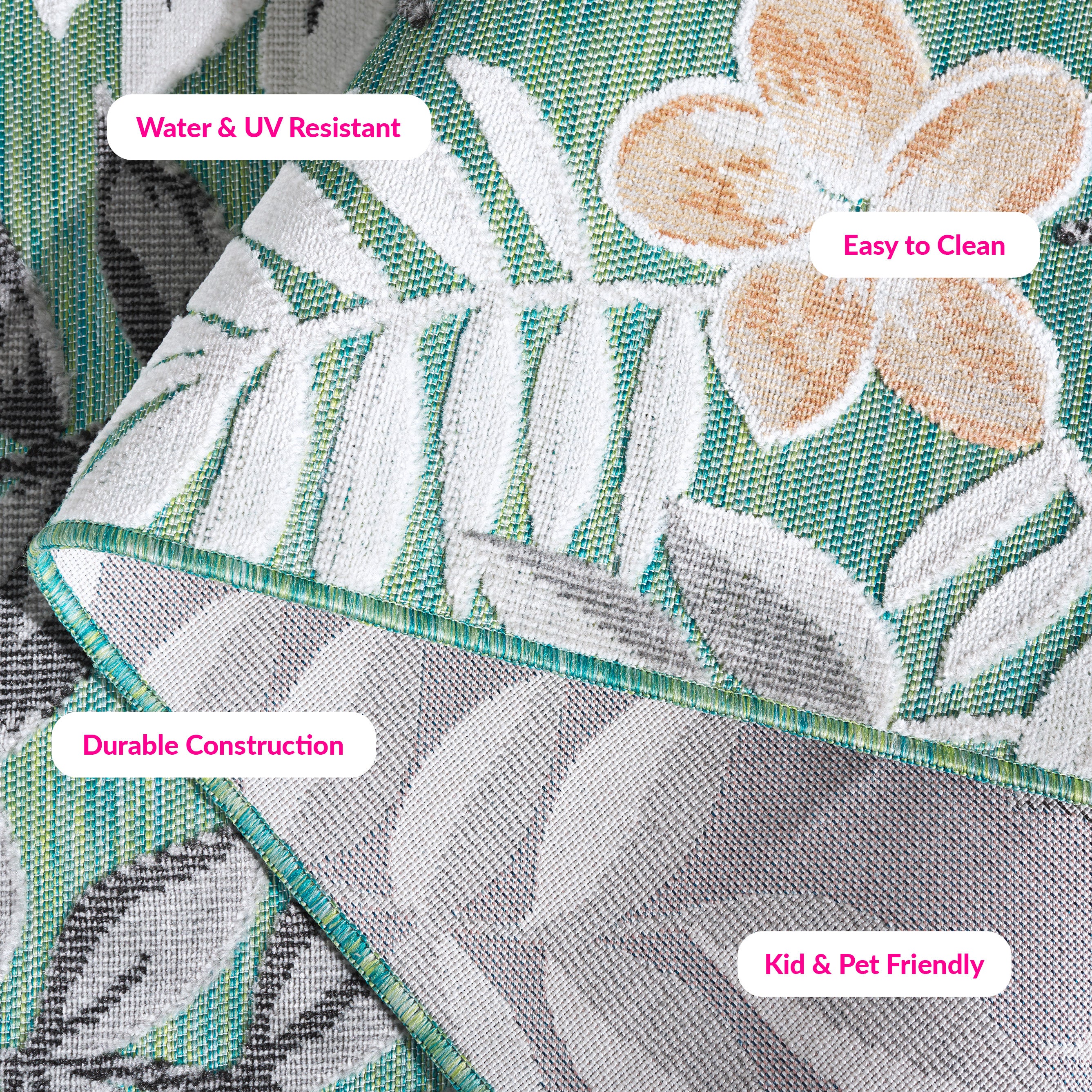 Safavieh Cabana 405 Rug, CBN405 - BLUE GREEN / GREY