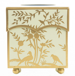The Enchanted Home Pale Green & Gold Chinoiserie Tissue Holder