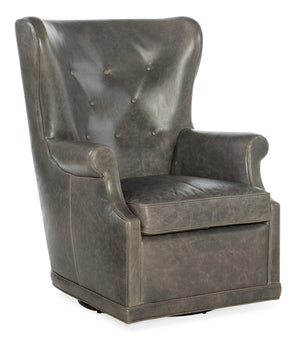 Hooker Furniture - Mai Wing Swivel Club Chair - Grey - CC536-SW-091