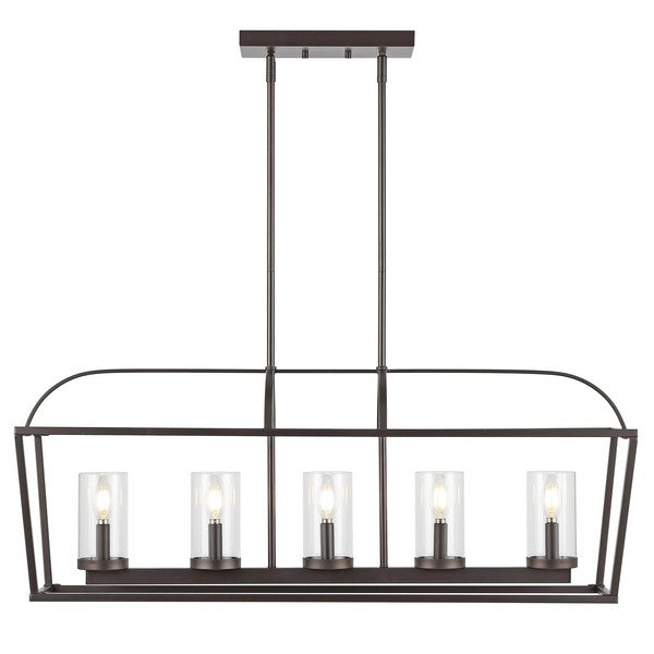 Safavieh Manning 5Lt 35" Chandelier, CHA4052 - Oil Rub Bronze