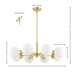 Safavieh Prosie, 8 Light, Chandelier, CHA4062 - Gold / White