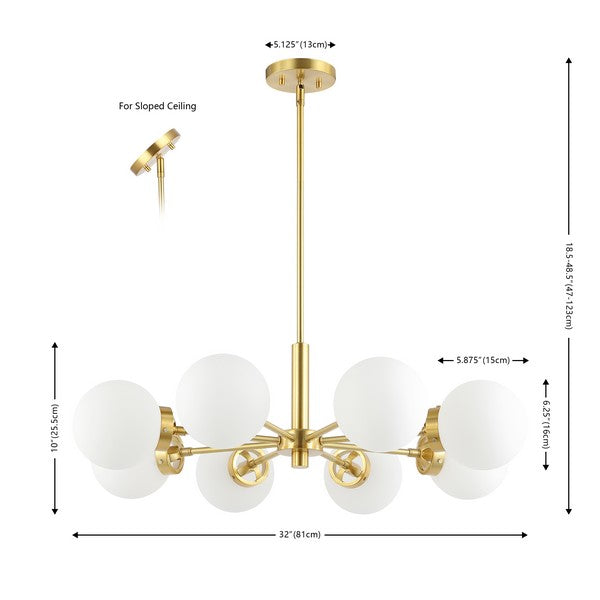 Safavieh Prosie, 8 Light, Chandelier, CHA4062 - Gold / White