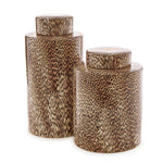 Two's Company S/2 Leopard Print Jars