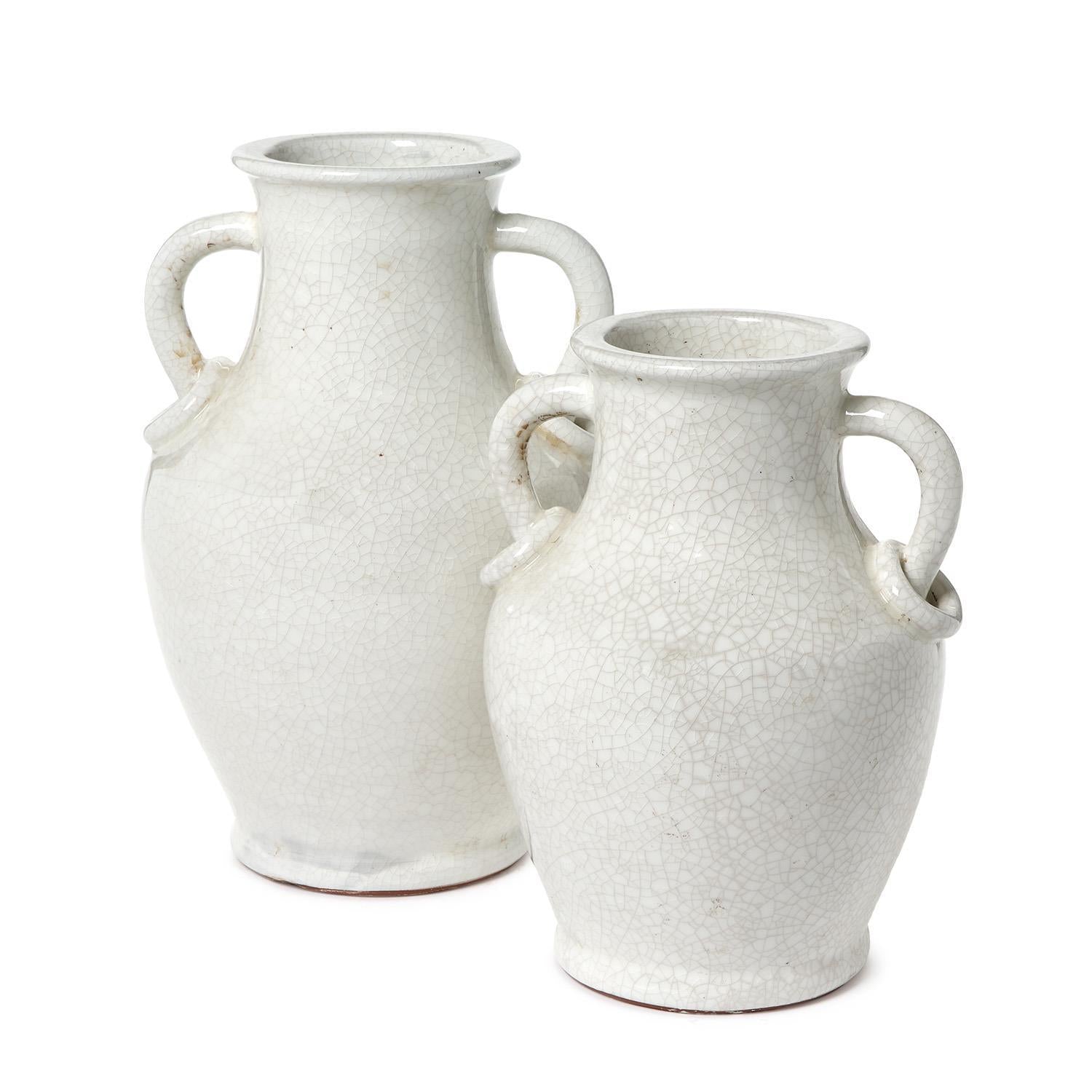 Two's Company S/2 Crackle Two Handles Urn