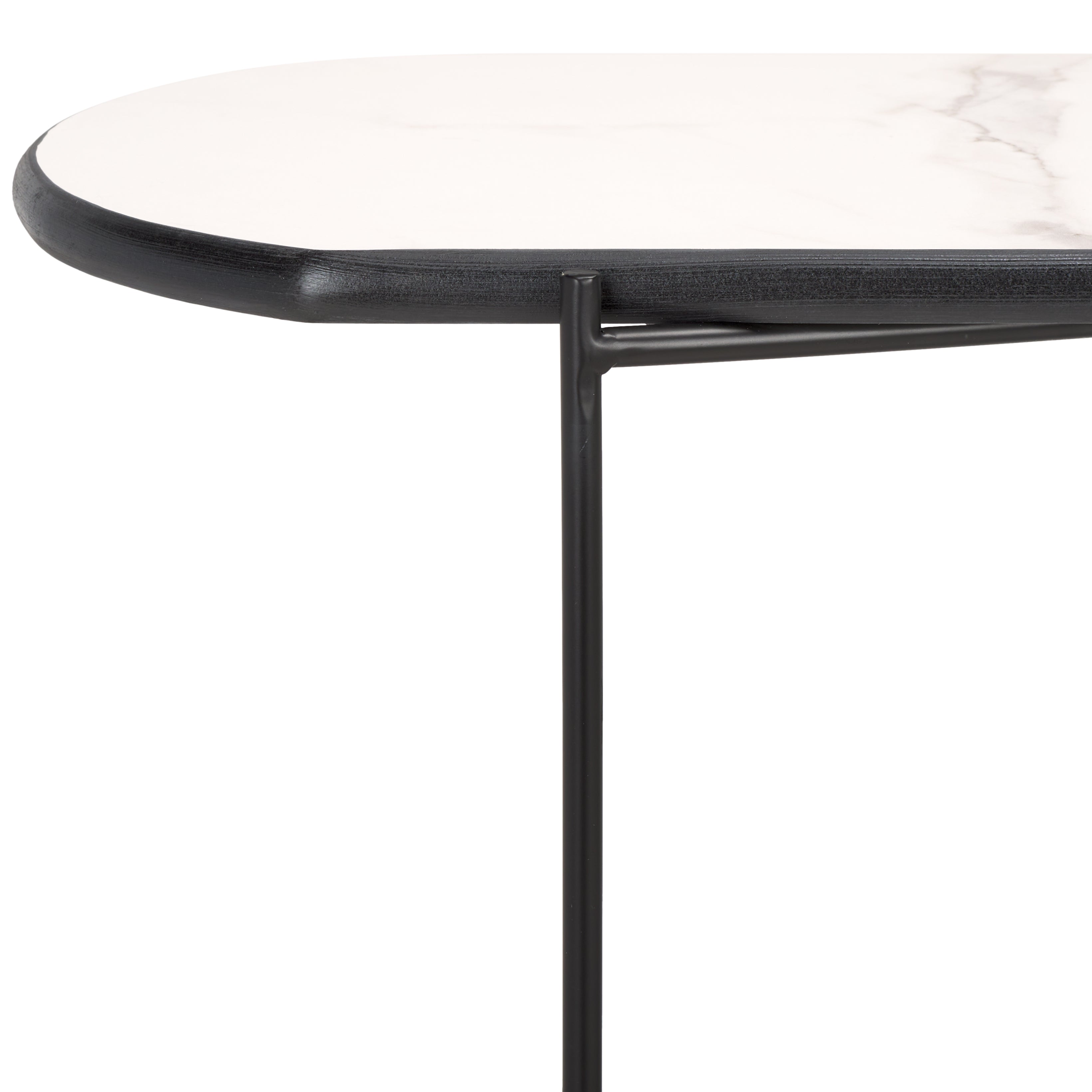 White Faux Marble / Black