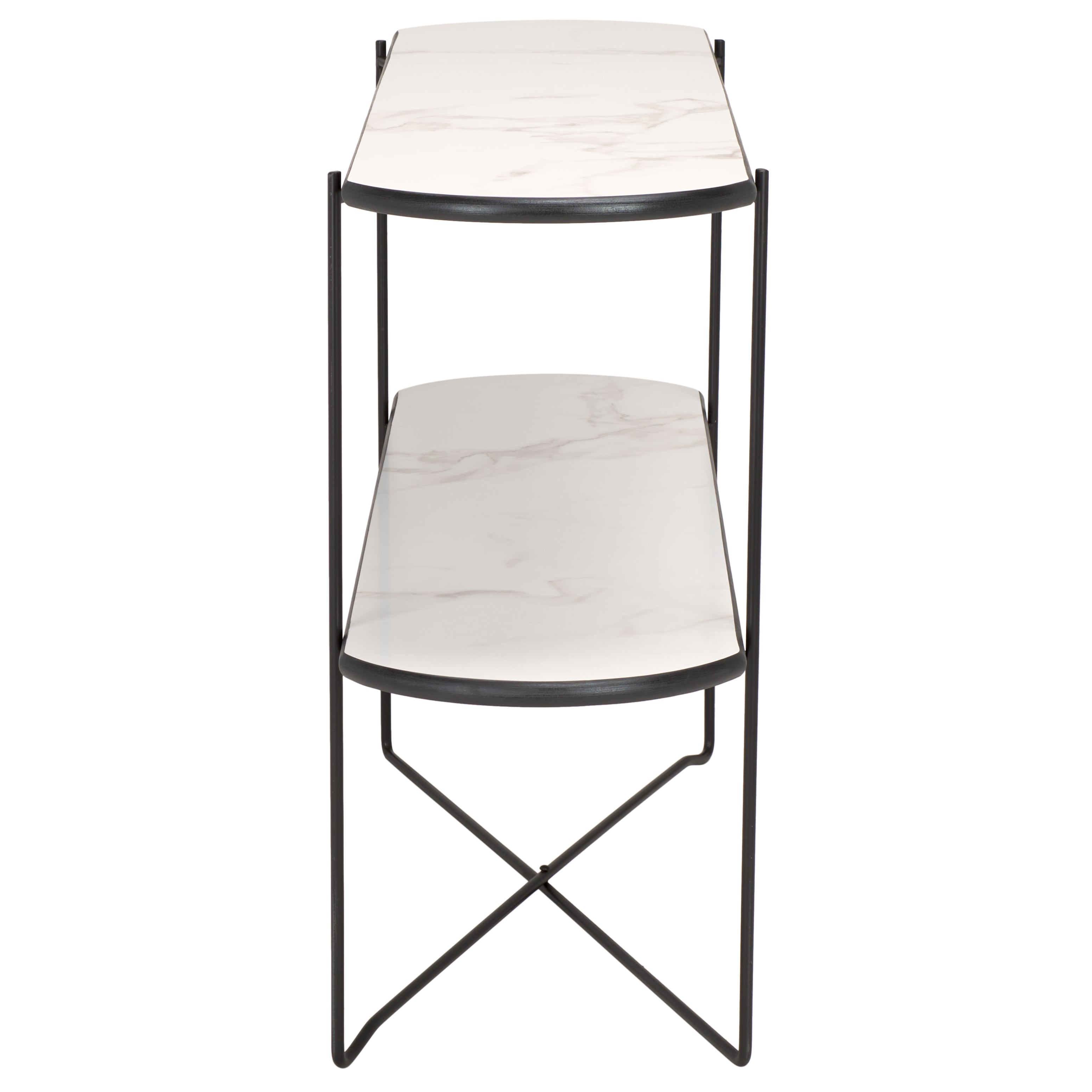 White Faux Marble / Black