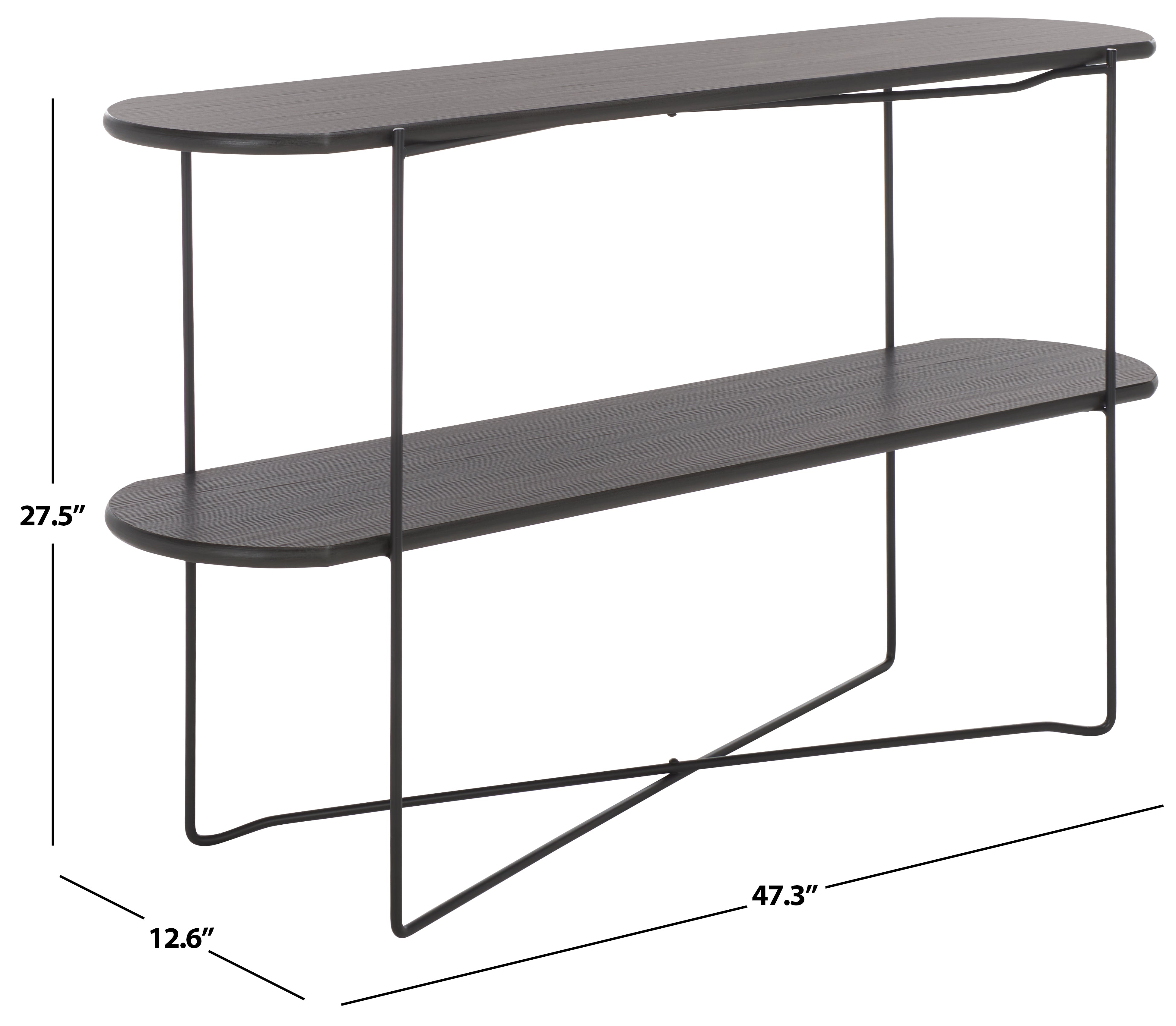 Safavieh Marlee Console Table, CNS4206 - Dark Grey Oak / Black