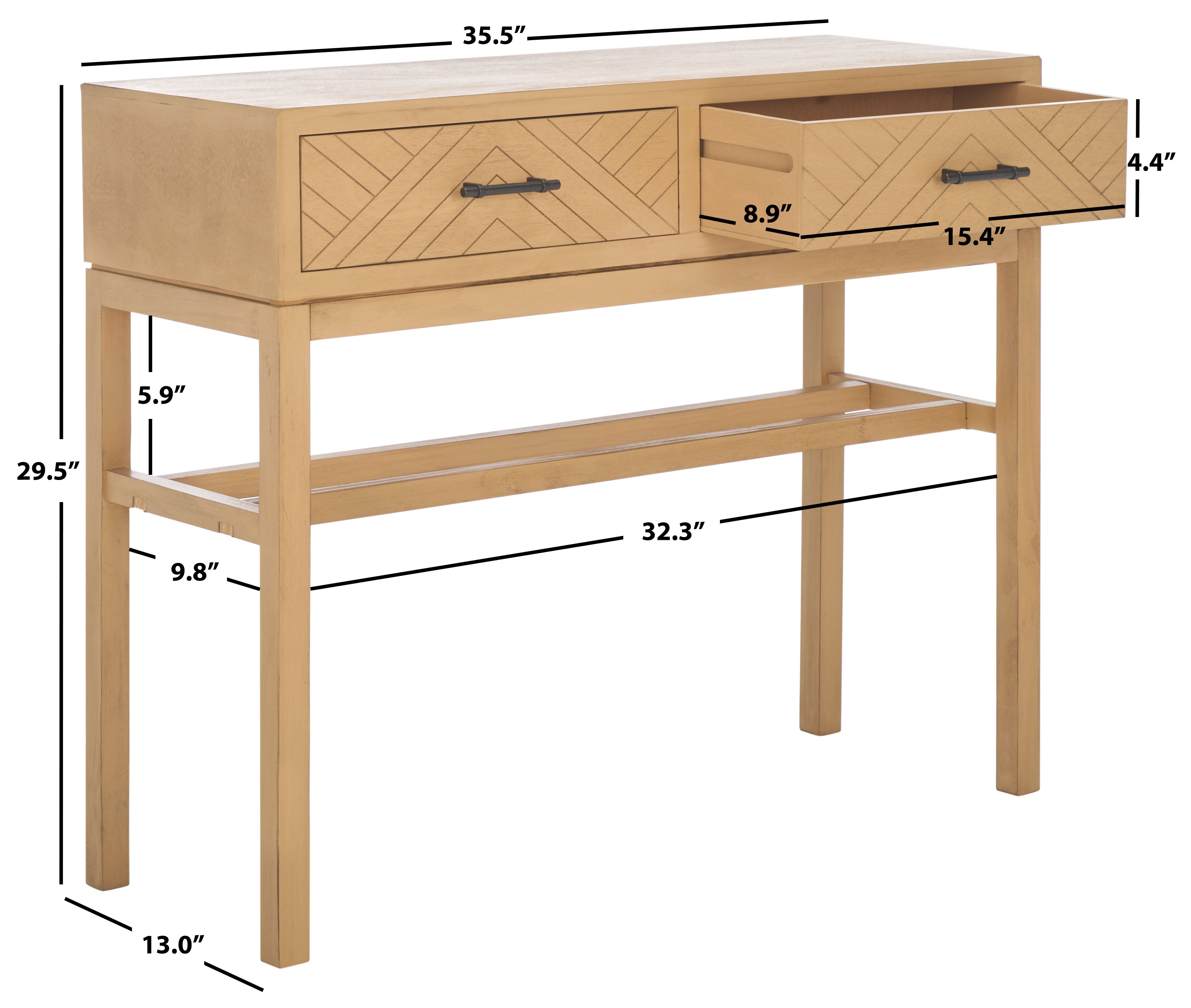 Safavieh Ajana 2 Drawer Console , CNS5709 - Camel