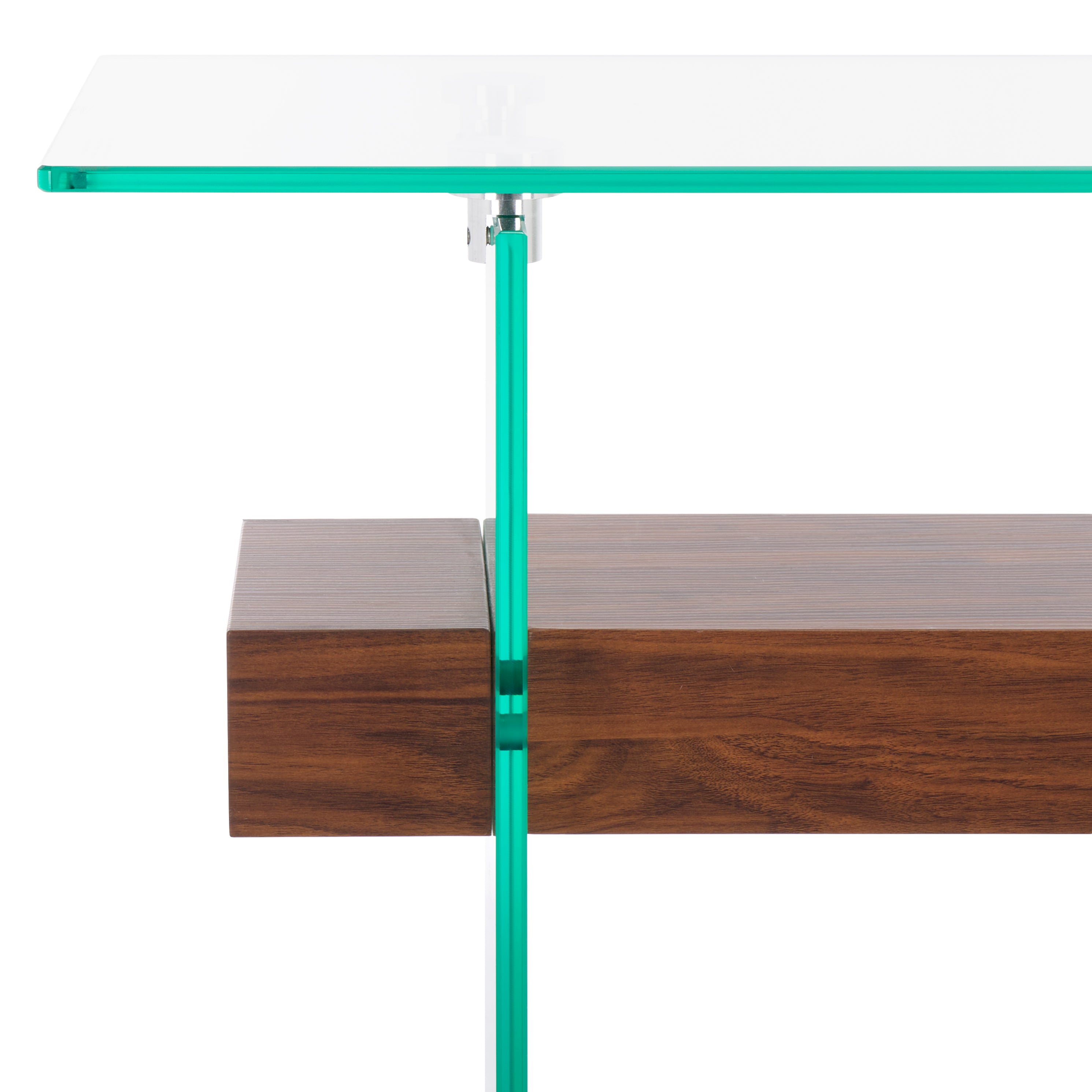 Safavieh Kayley Console Table , CNS7001 - Glass / Walnut Paper Weneer