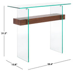 Safavieh Kayley Console Table , CNS7001 - Glass / Walnut Paper Weneer