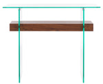 Safavieh Kayley Console Table , CNS7001 - Glass / Walnut Paper Weneer