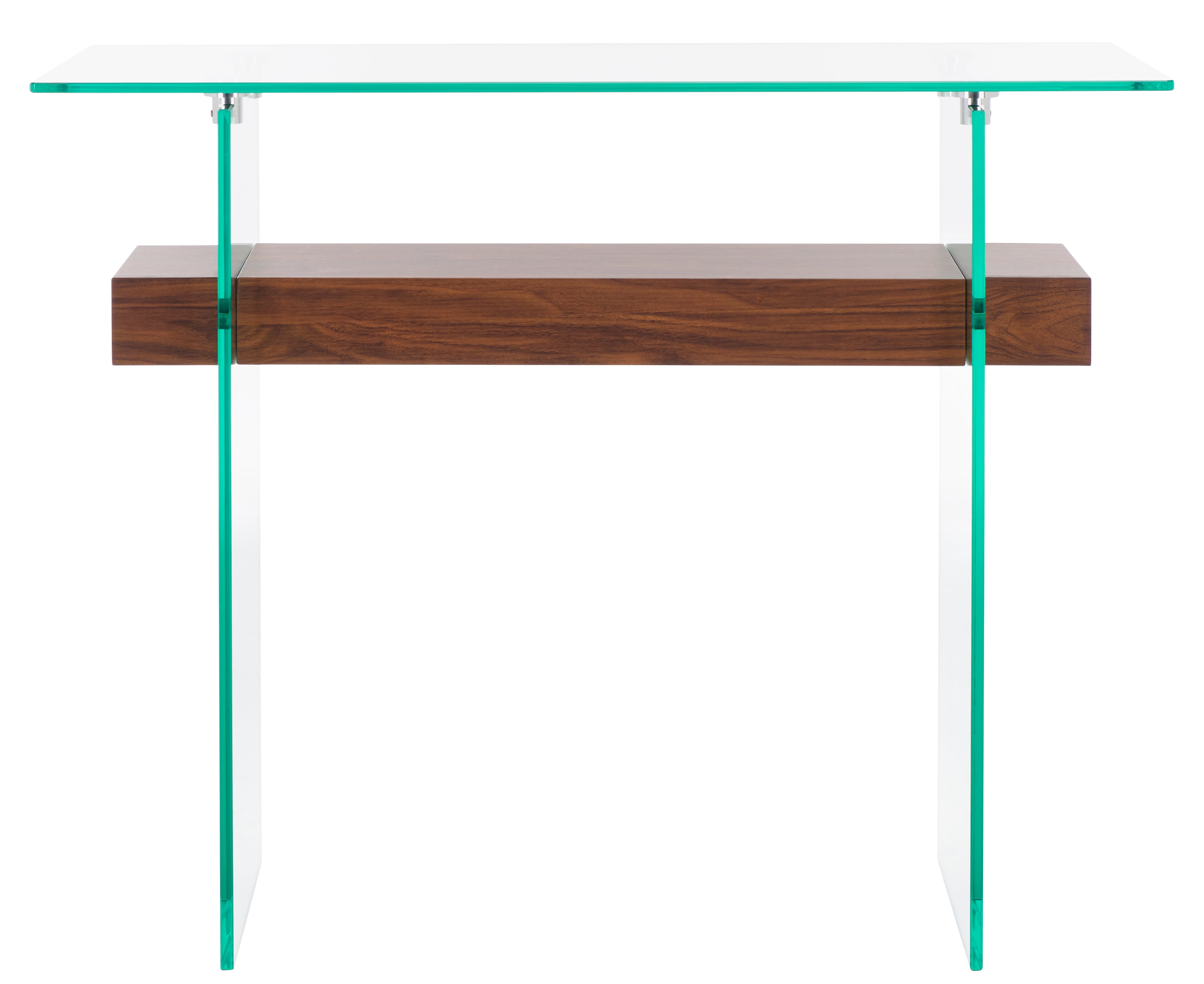 Safavieh Kayley Console Table , CNS7001 - Glass / Walnut Paper Weneer