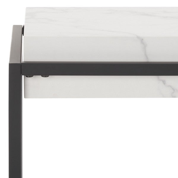 Safavieh Edgefield Console Table, CNS7004 - White Marble / Black