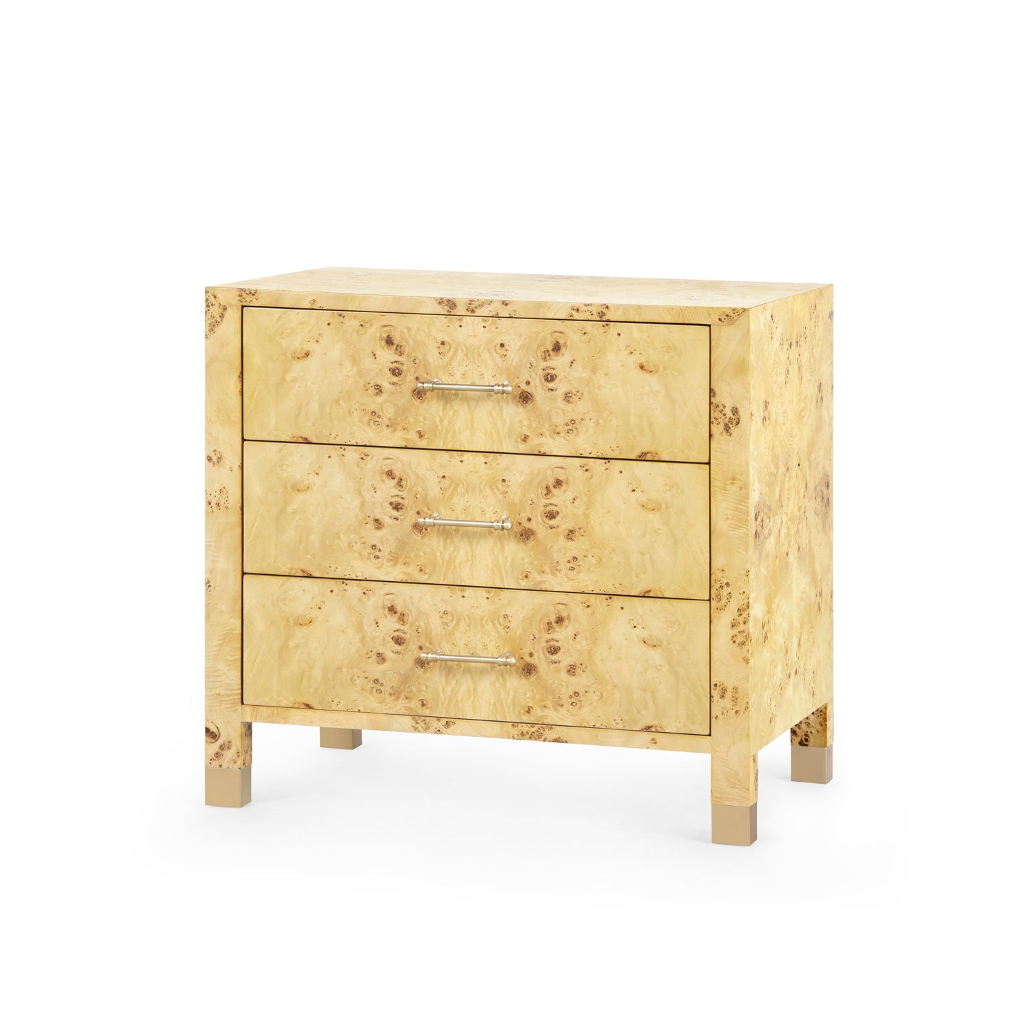 Villa & House - Cole 3-Drawer Side Table - Burl - COE-130-24