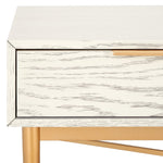 Safavieh Pierre 2 Drawer Coffee Table, COF6404 - White Washed / Gold
