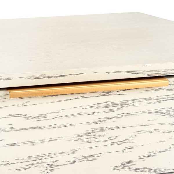 Safavieh Pierre 2 Drawer Coffee Table, COF6404 - White Washed / Gold