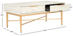 Safavieh Pierre 2 Drawer Coffee Table, COF6404 - White Washed / Gold